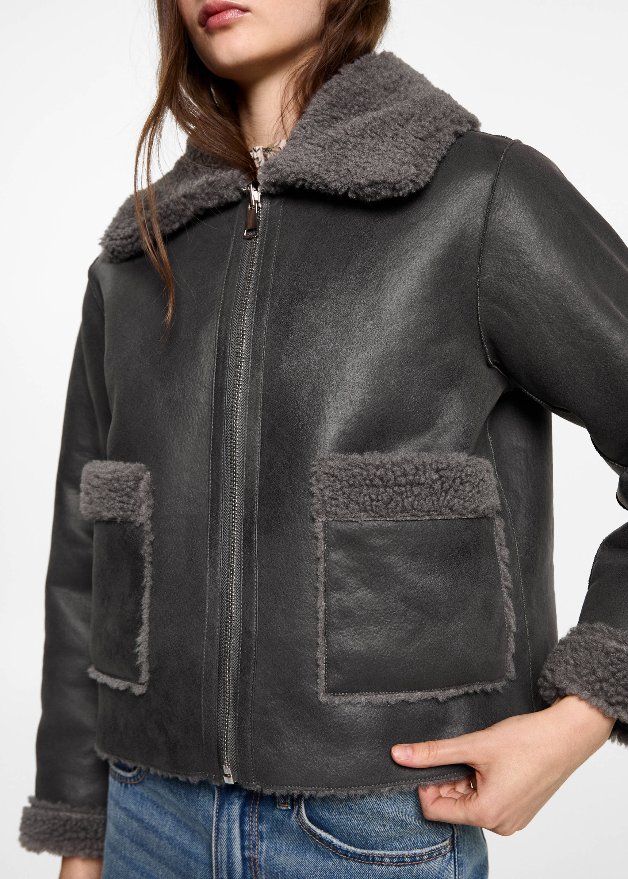 Jacke mit Futter in Lammfelloptik - Detail des Artikels 6