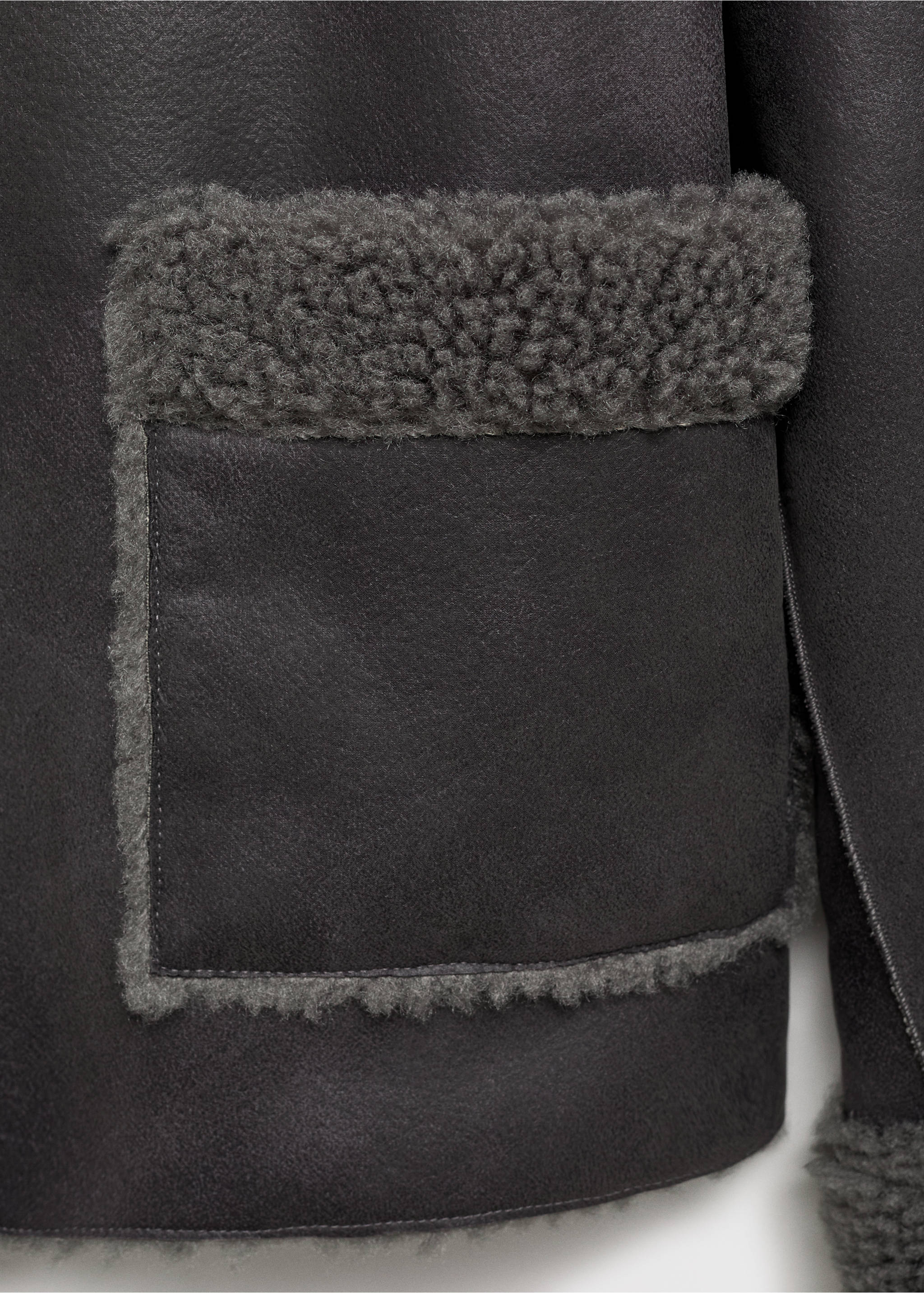 Jacke mit Futter in Lammfelloptik - Detail des Artikels 0, Anthrazit. Ref: 77048281-00.