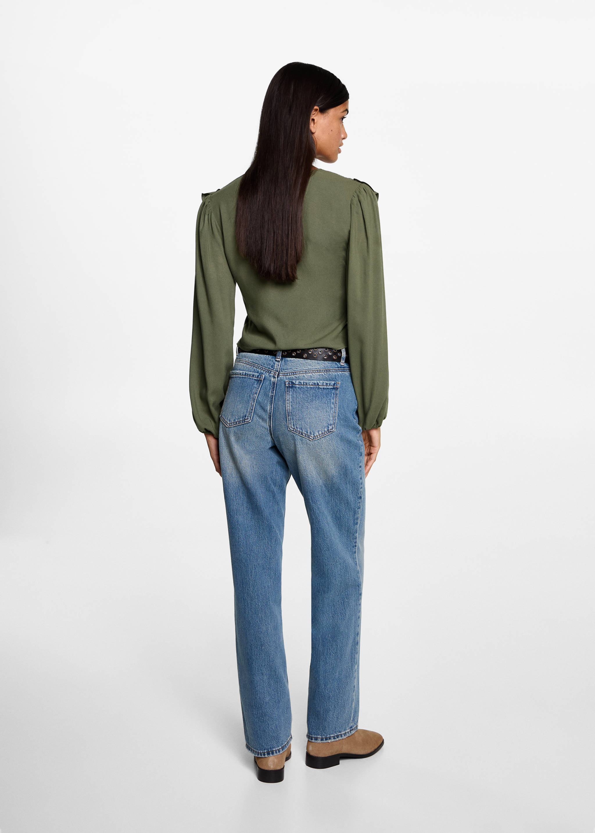 Blusa fruncida volantes - Reverso del artículo