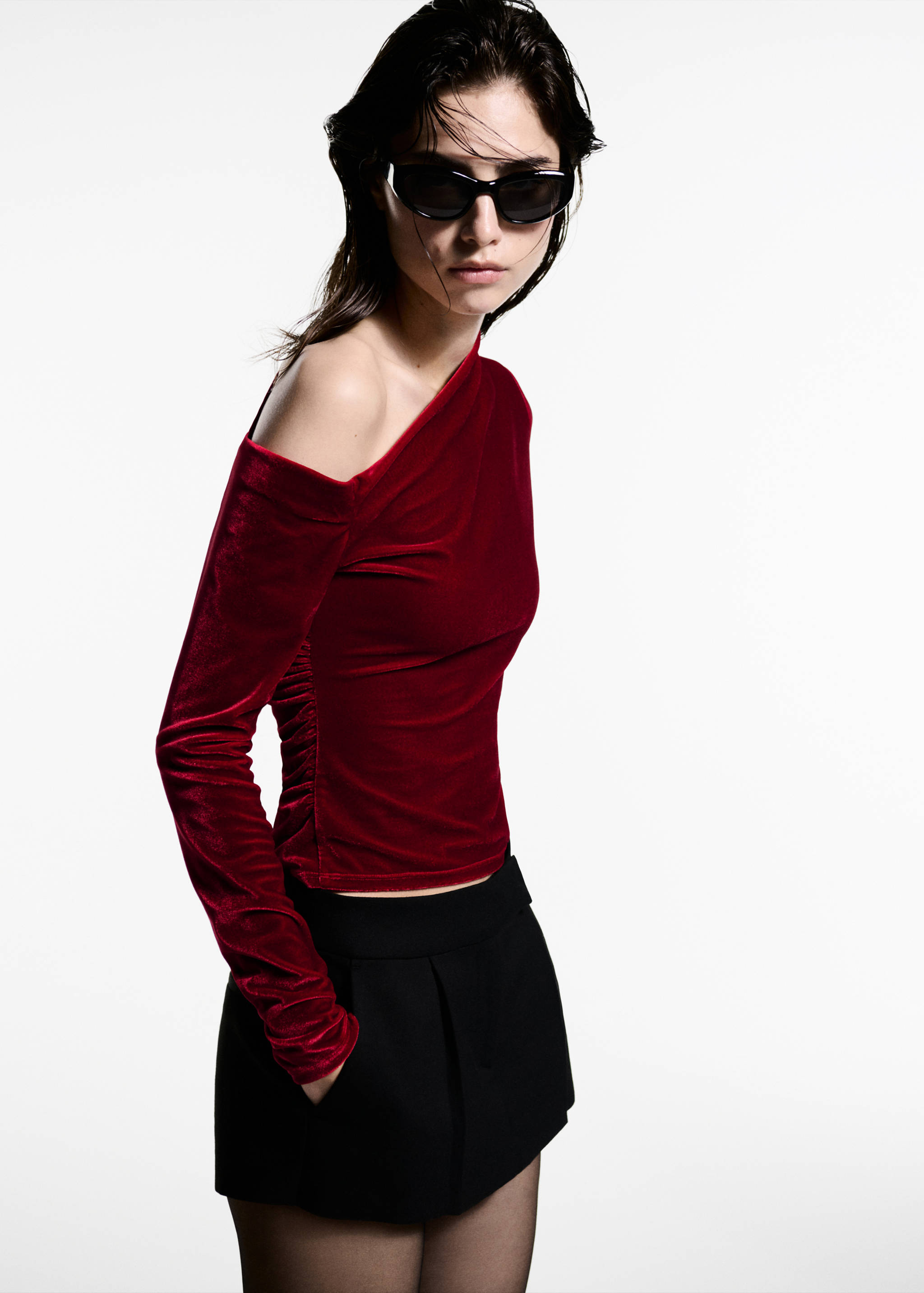 Top terciopelo asimétrico - Plano medio