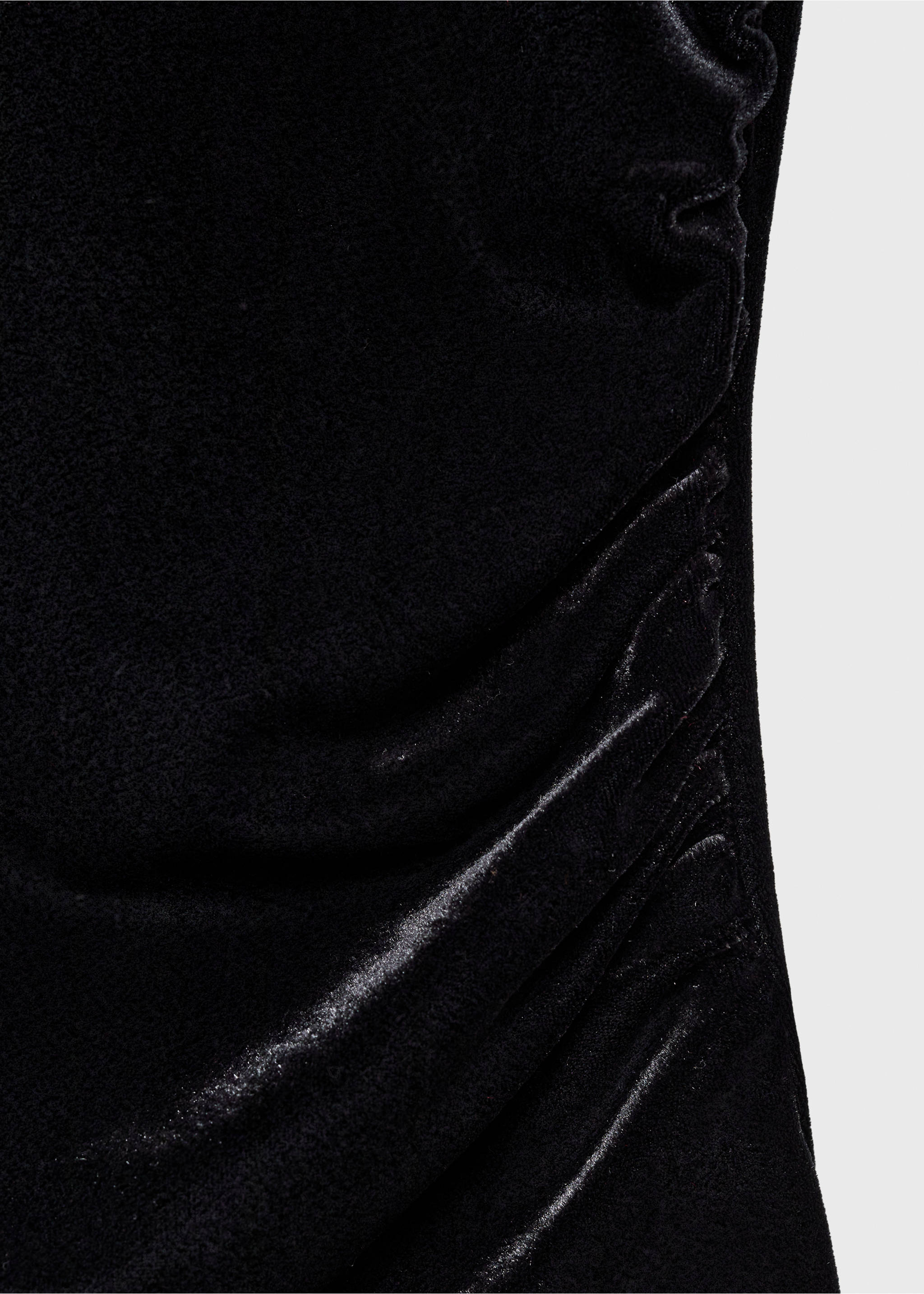 Asymmetric velvet top - Details of the article 0, Black. Ref: 77049060-00.