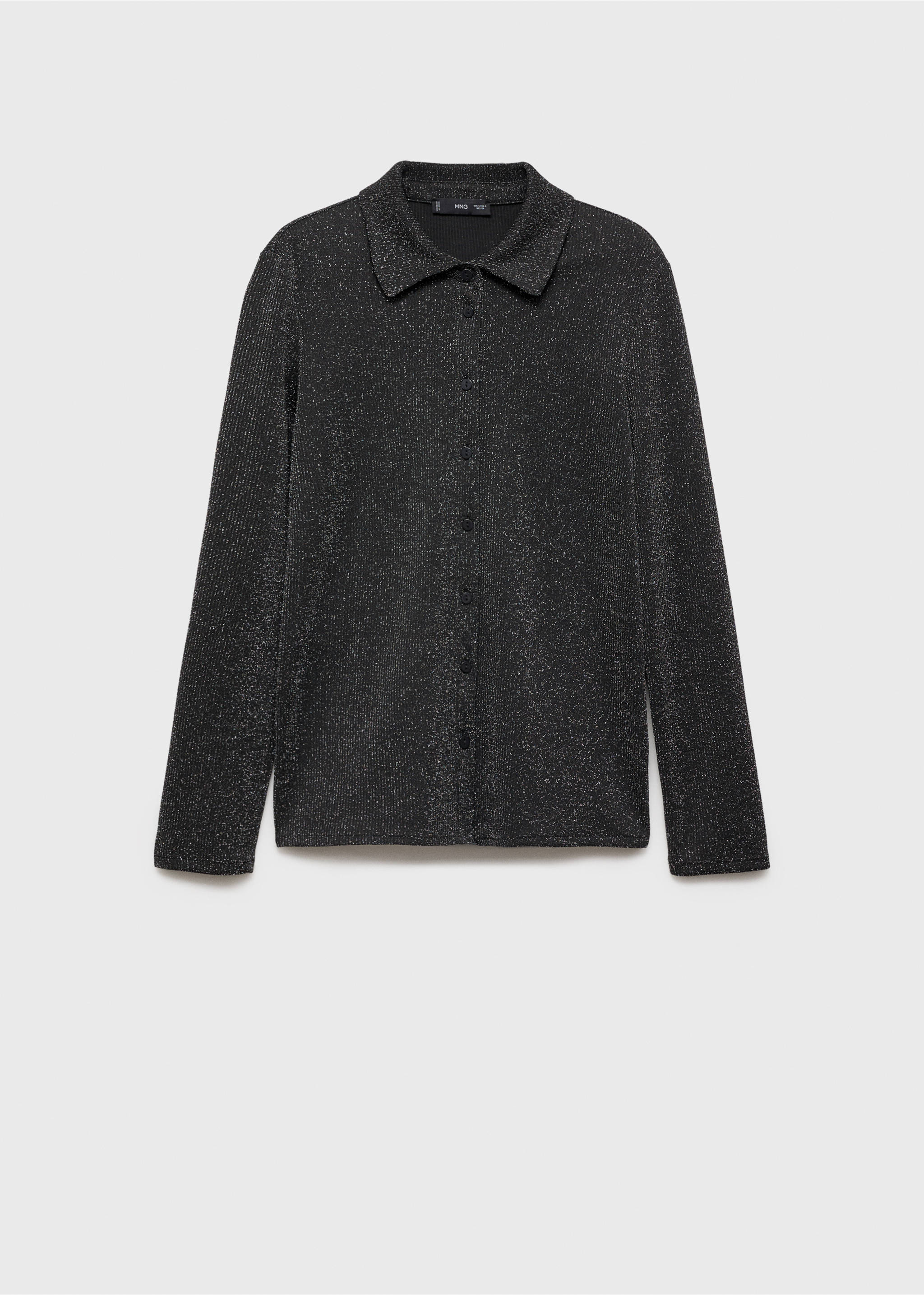Strickhemd aus Lurex - Artikel ohne Model, Grau. Ref: 77049061-00.