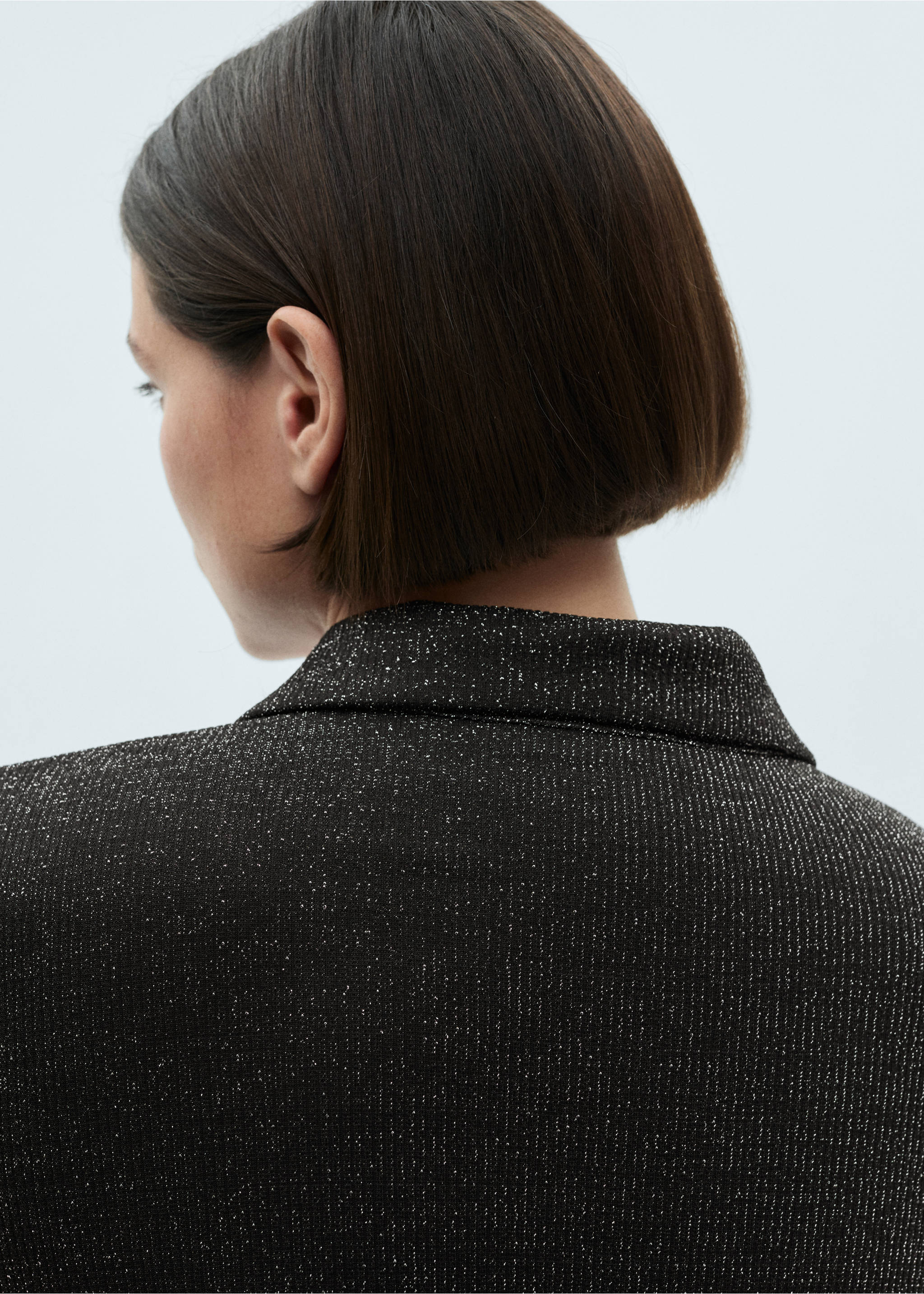 Strickhemd aus Lurex - Detail des Artikels 4, Grau. Ref: 77049061-00.