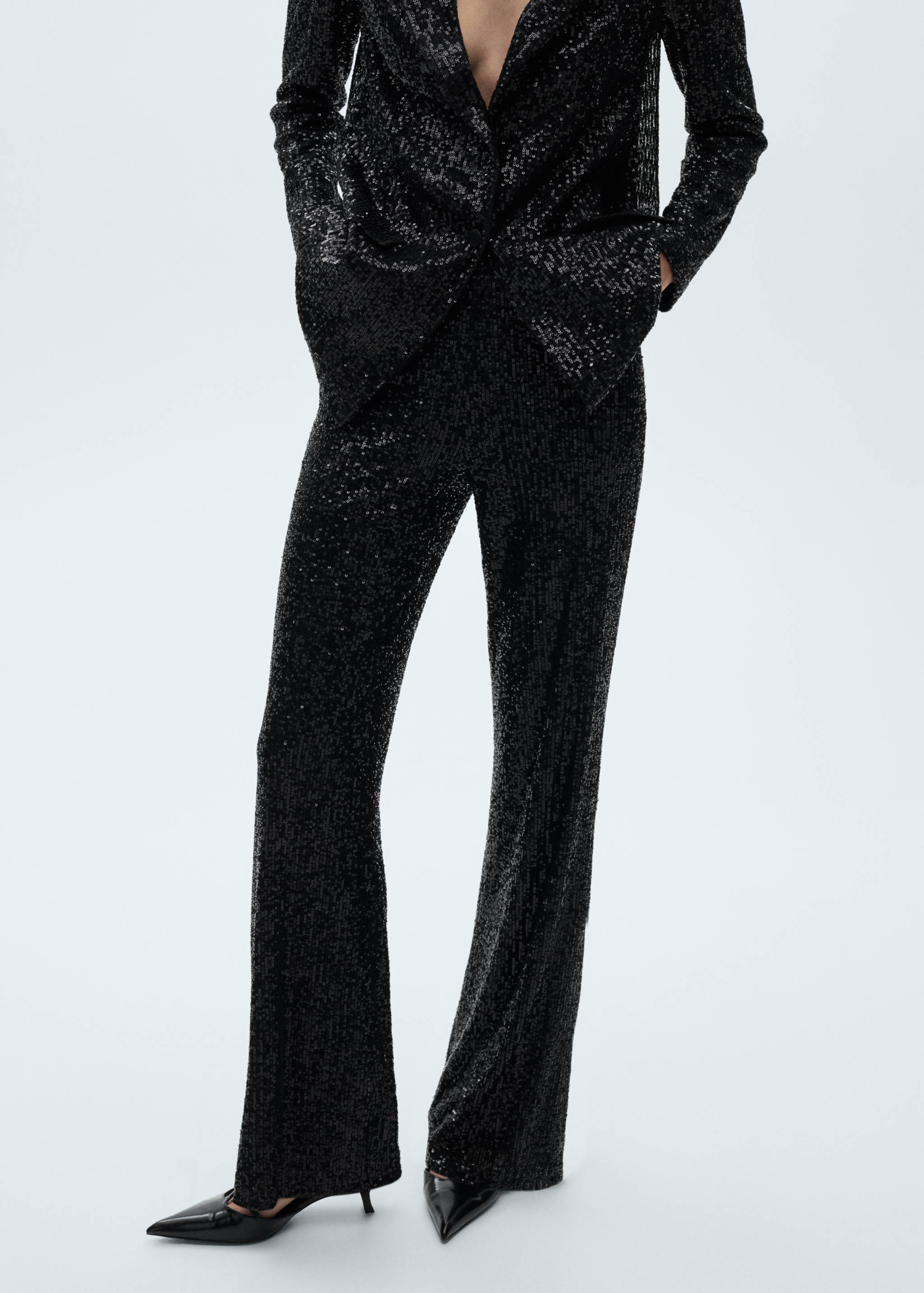 Sequined palazzo trousers - Medium plane