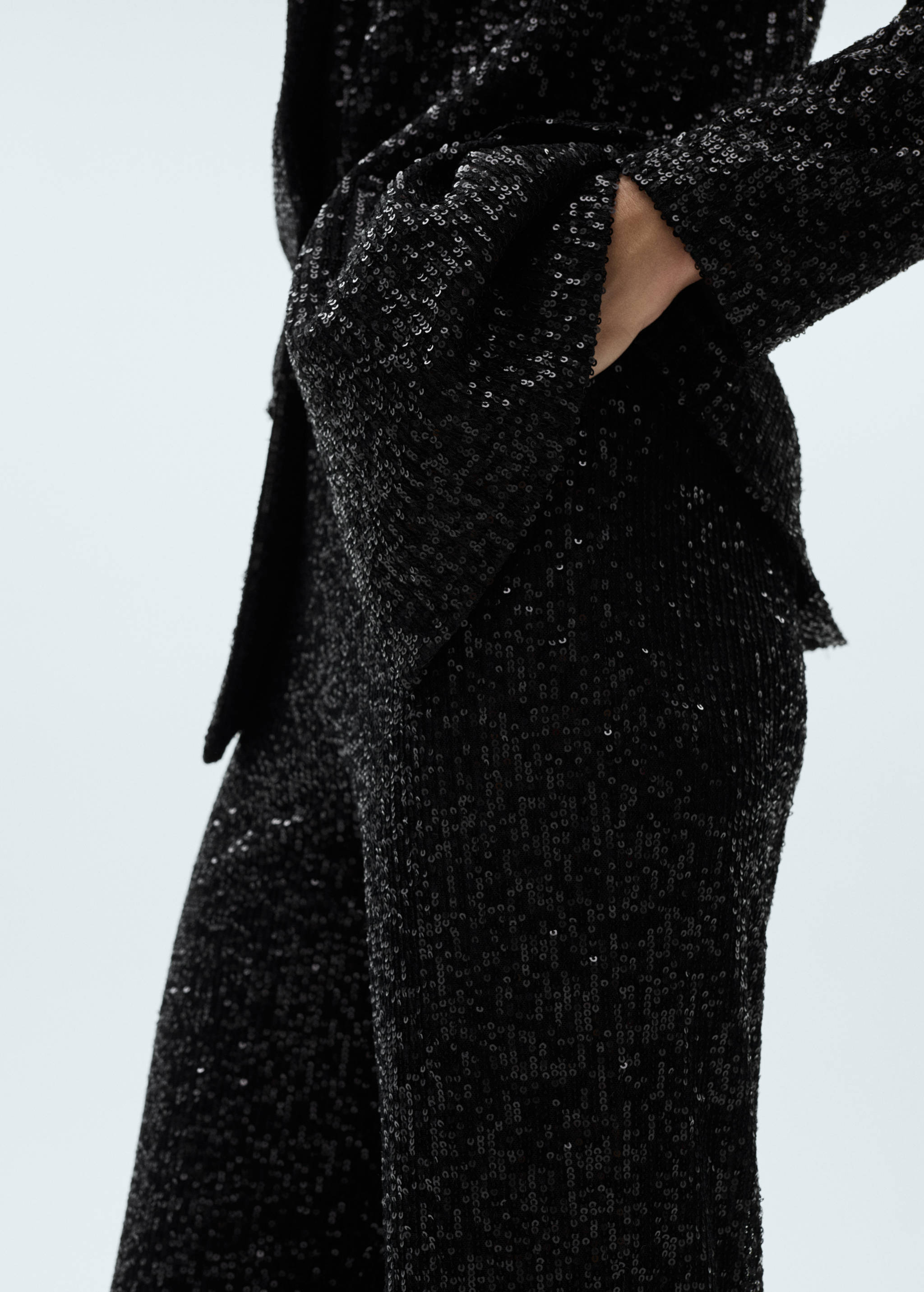 Sequined palazzo trousers - Details of the article 1