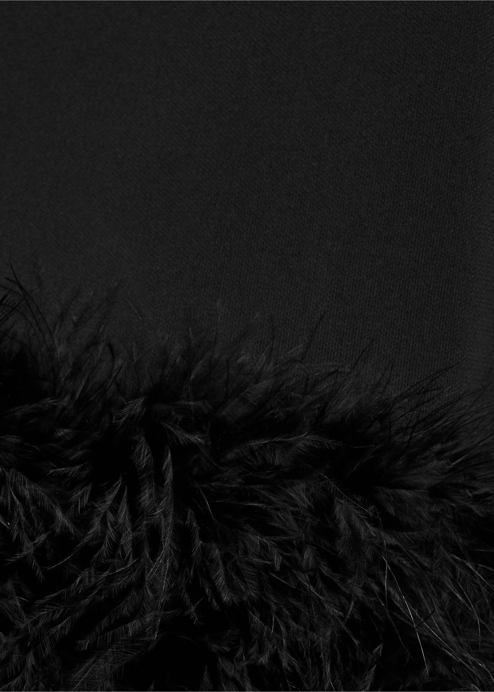 Cropped trousers with feather detail - Details of the article 0, Black. Ref: 77049063-00.