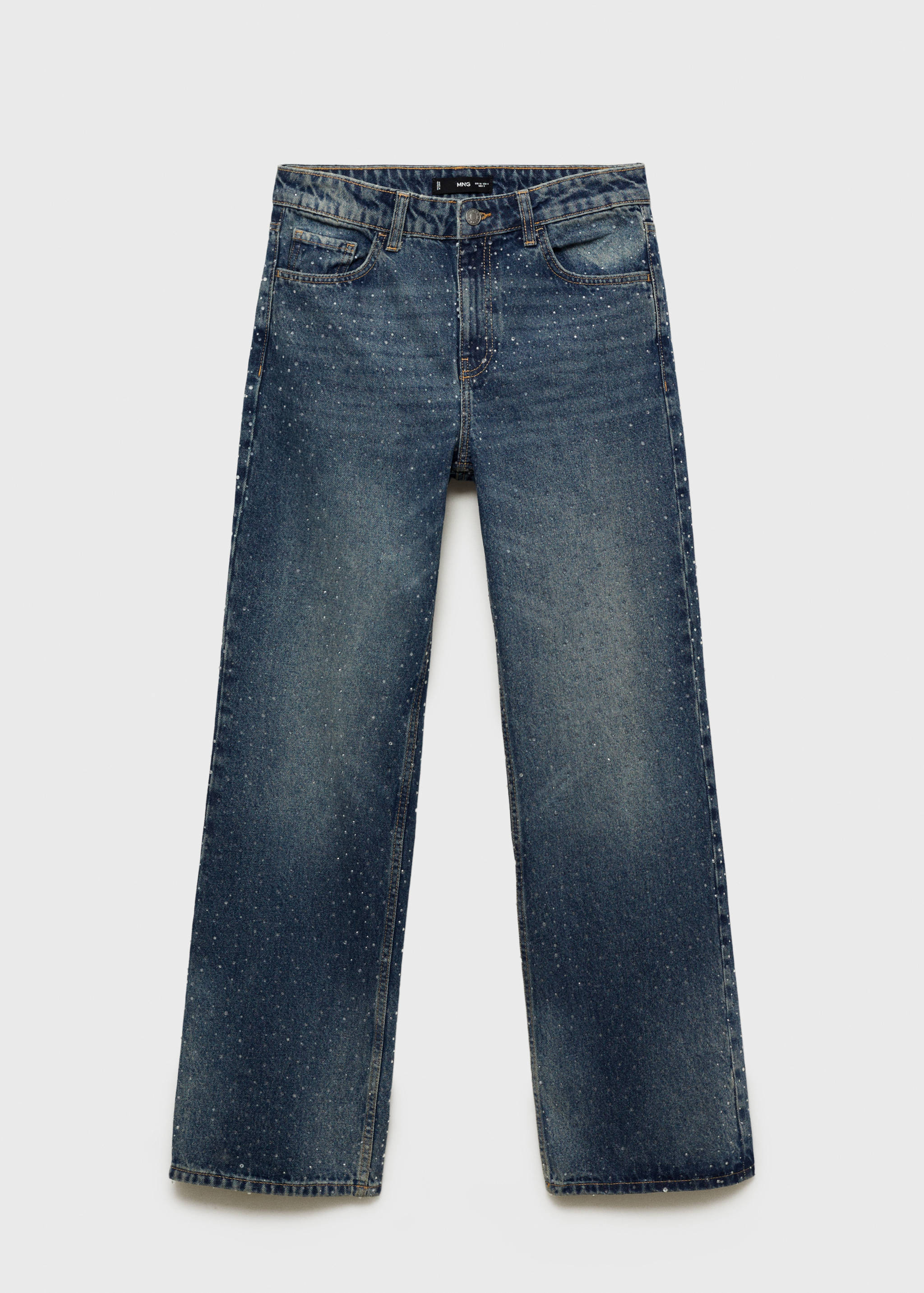 Raka jeans strassdetalj - Artikel utan modell