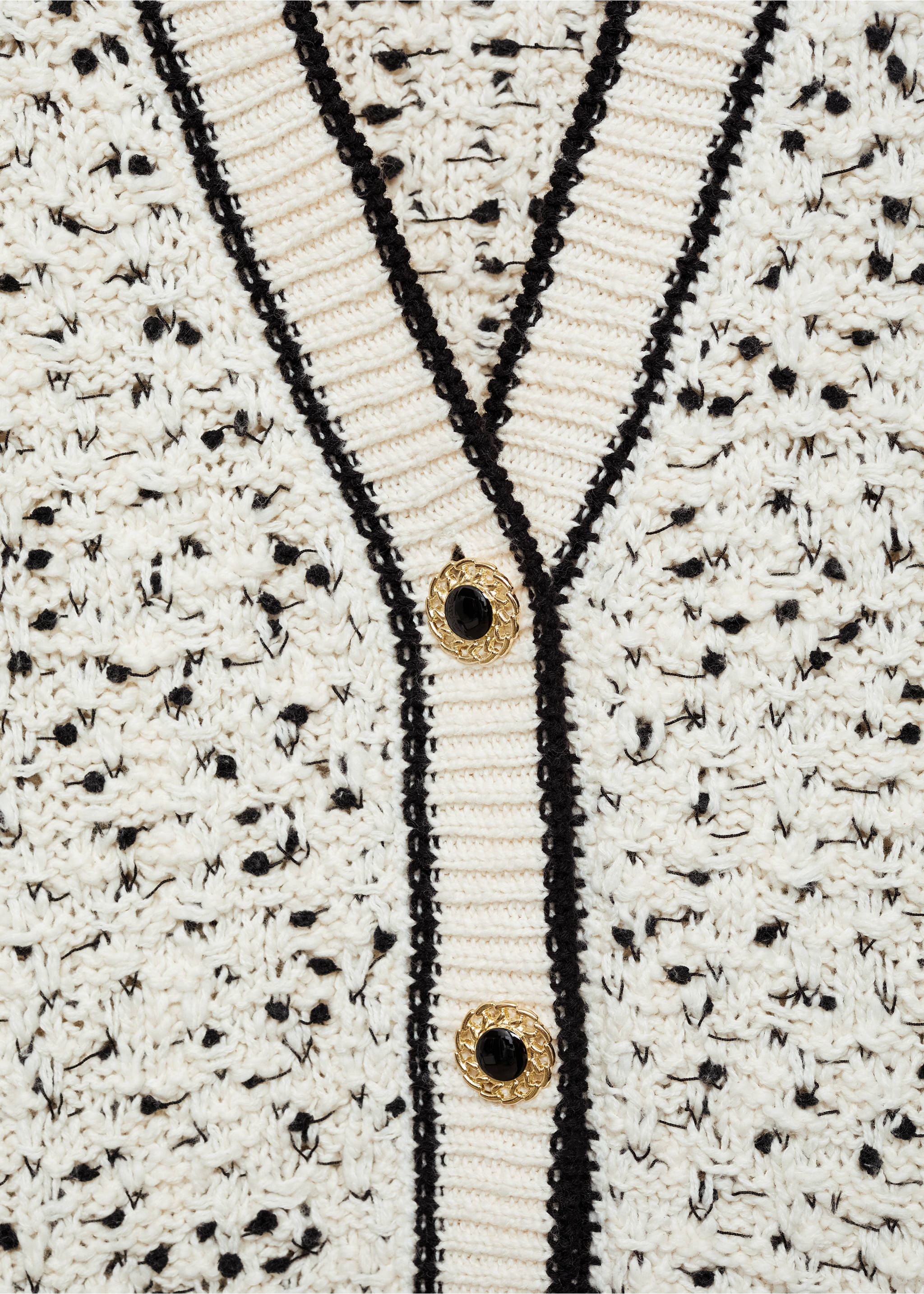 Cárdigan oversize jaspeado - Detalle del artículo 8, Crudo. Ref: 77049068-00.