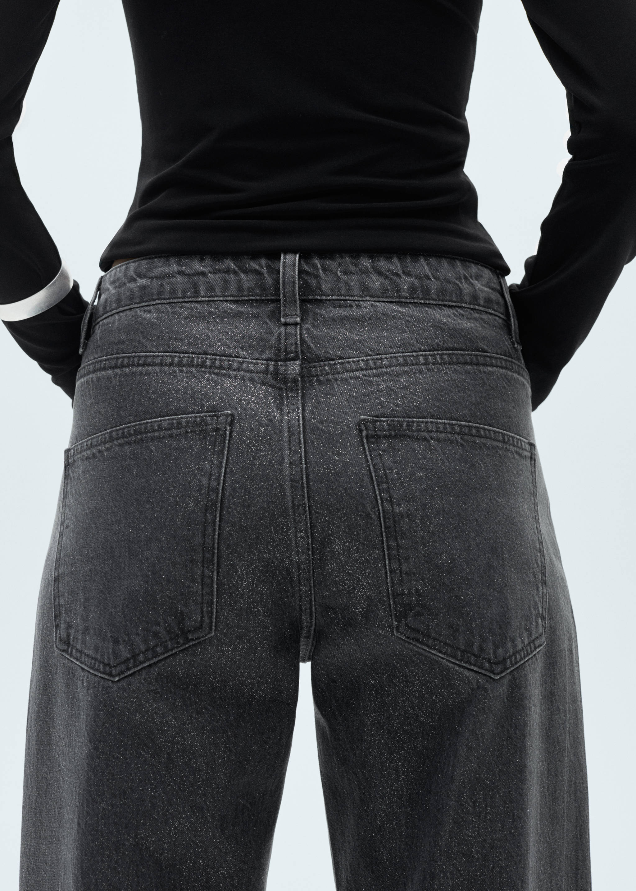 Shiny straight-fit jeans - Details of the article 6