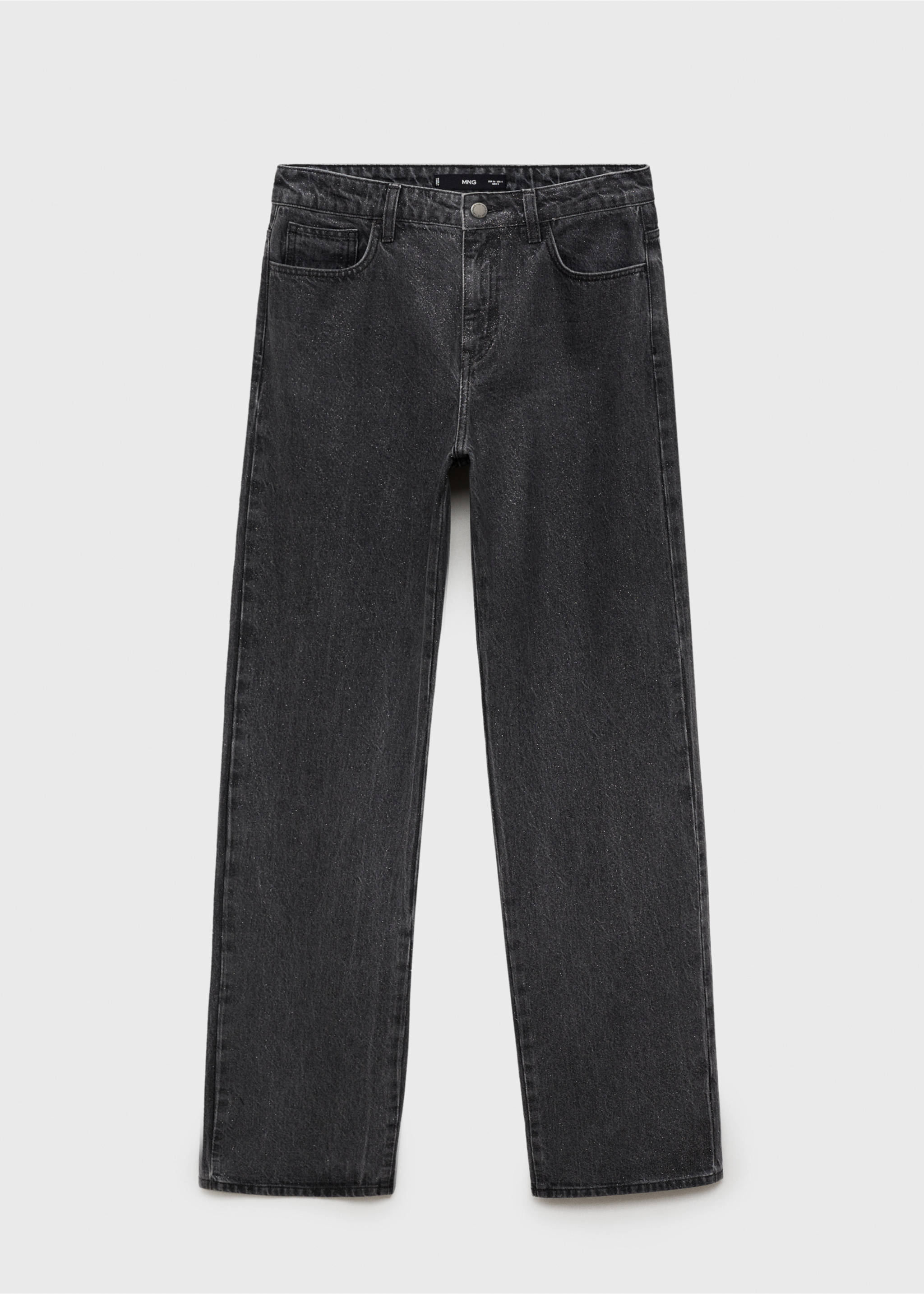 Shiny straight-fit jeans - Article without model, Black denim. Ref: 77049074-00.
