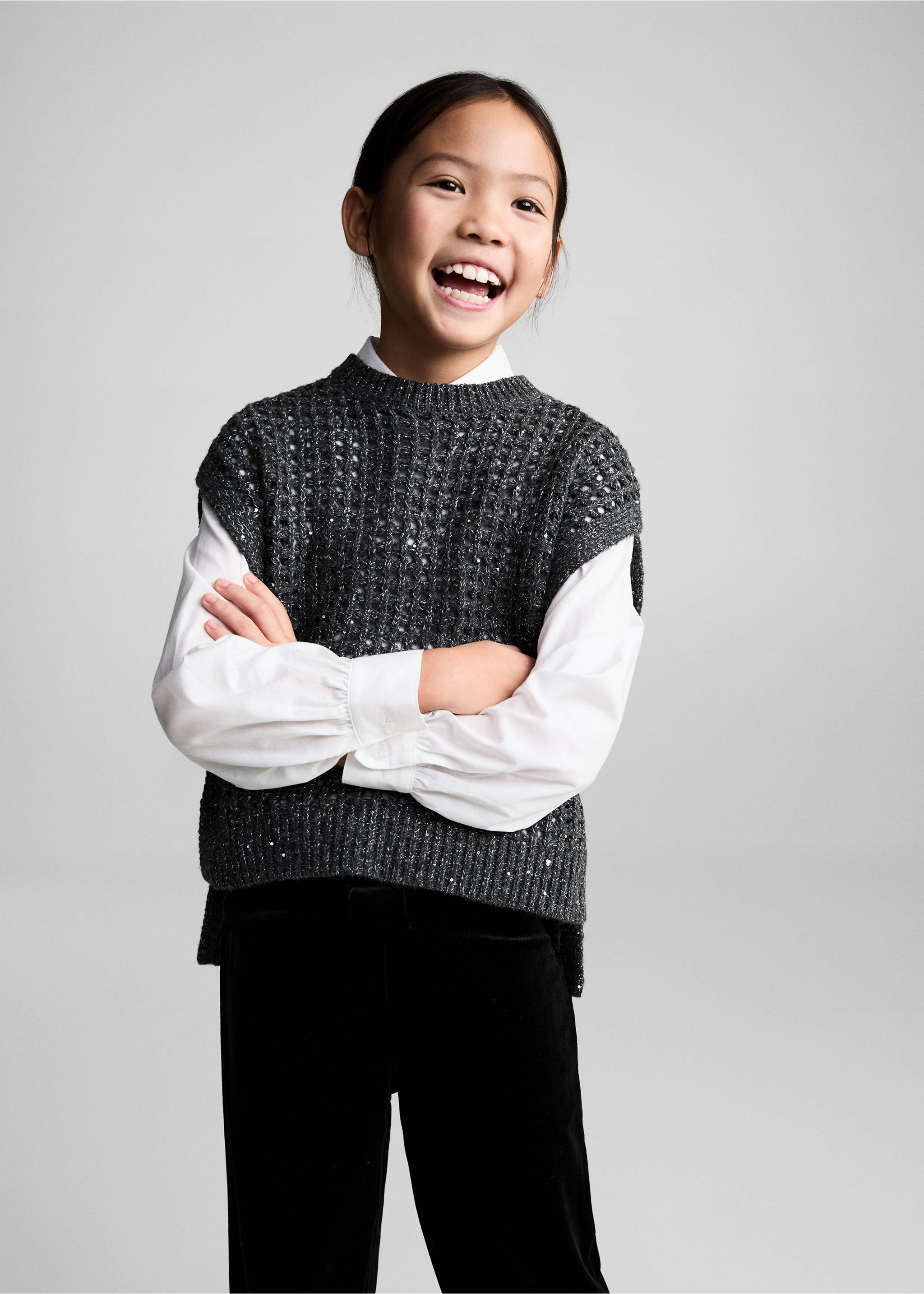 Pantalon velours - Plan moyen, Noir. Ref: 77049232-00.