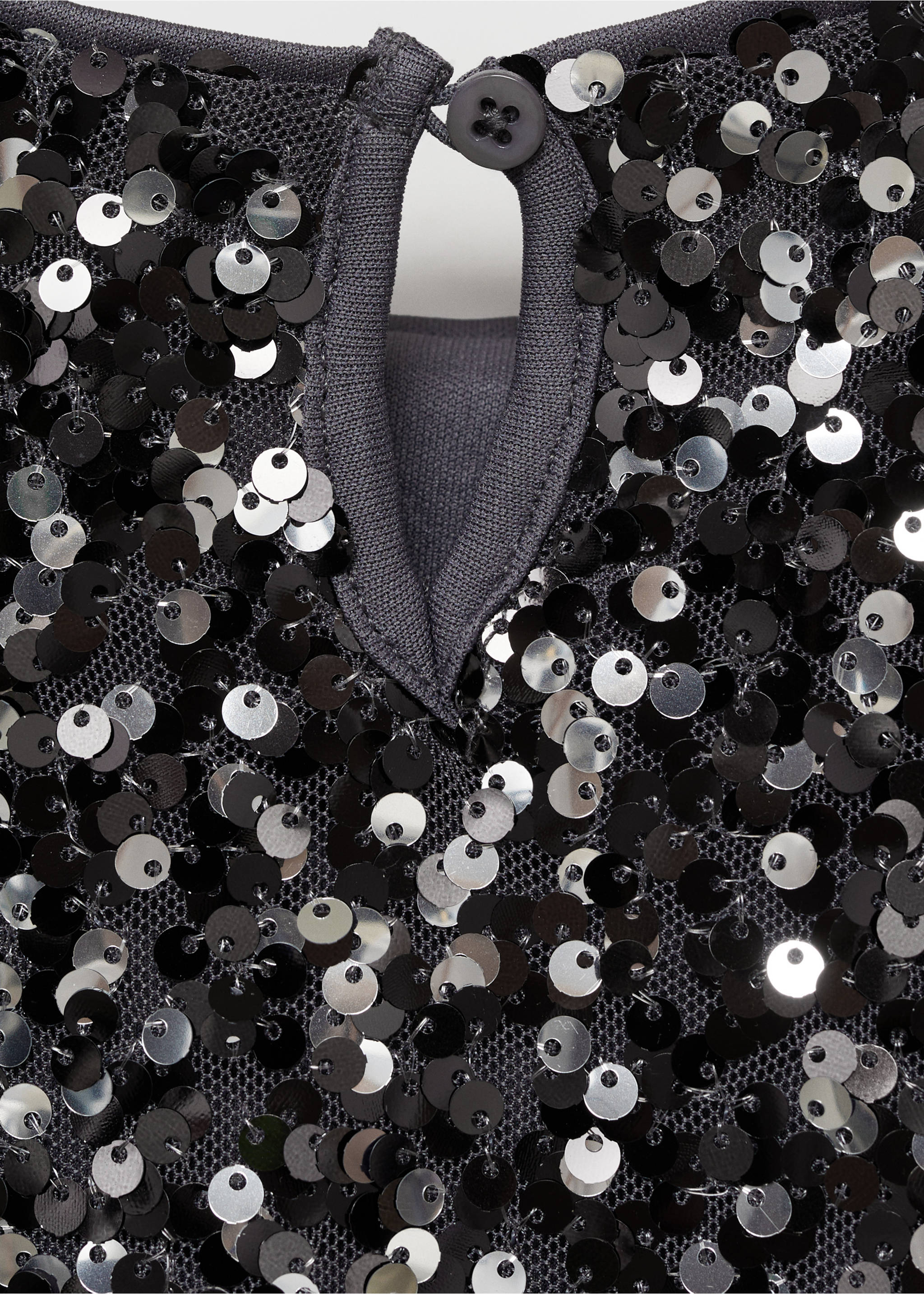 Vestido apliques lentejuelas - Detalle del artículo 0, Gris antracita. Ref: 77049237-00.