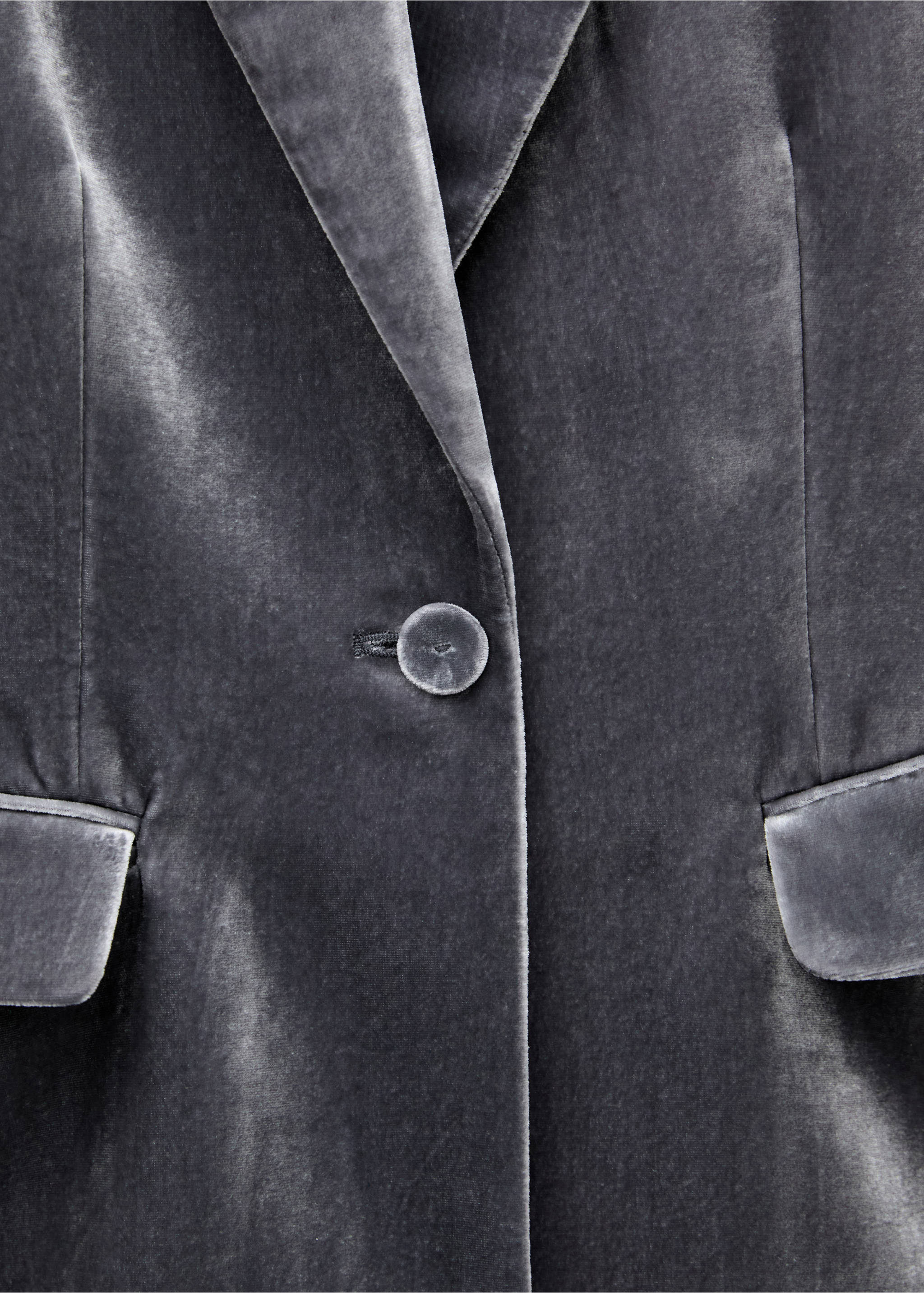 Velvet suit jacket - Details of the article 0, Silver. Ref: 77049239-00.