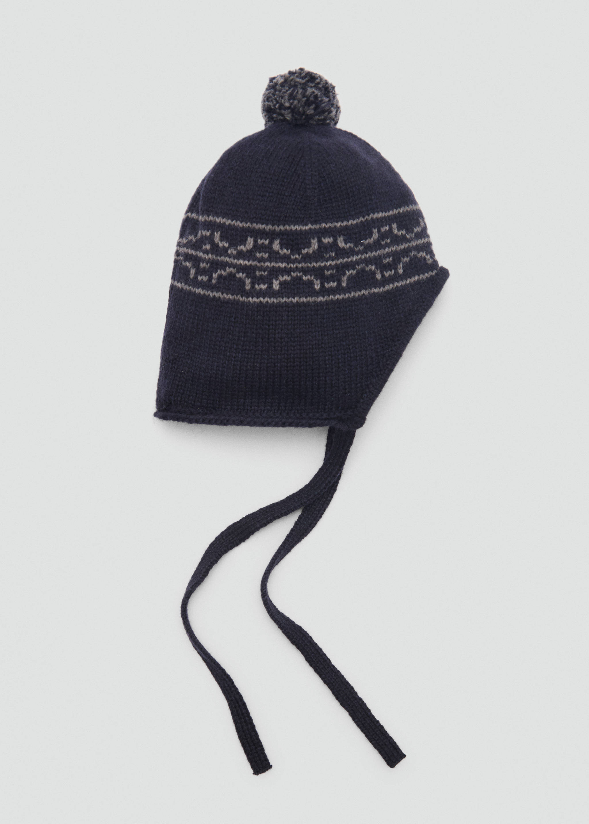 Bonnet jacquard pompon - Article sans modèle