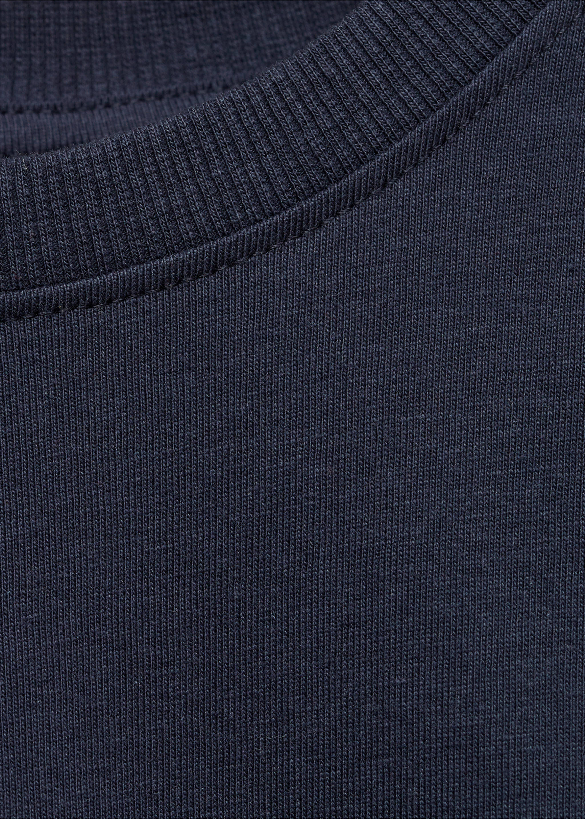 Long sleeve cotton t-shirt - Details of the article 0, Dark Navy. Ref: 77049407-00.