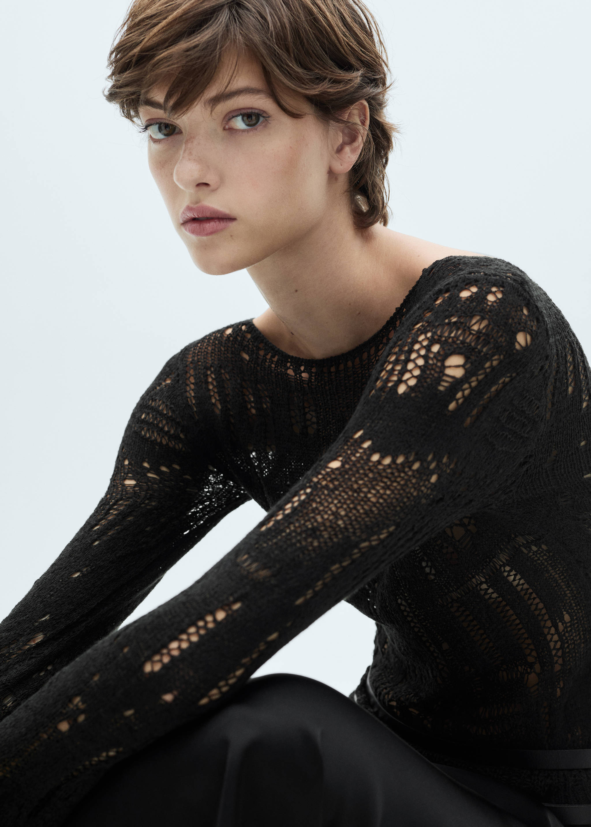 Jersey punto desagujado manga acampanada - Detalle del artículo 1