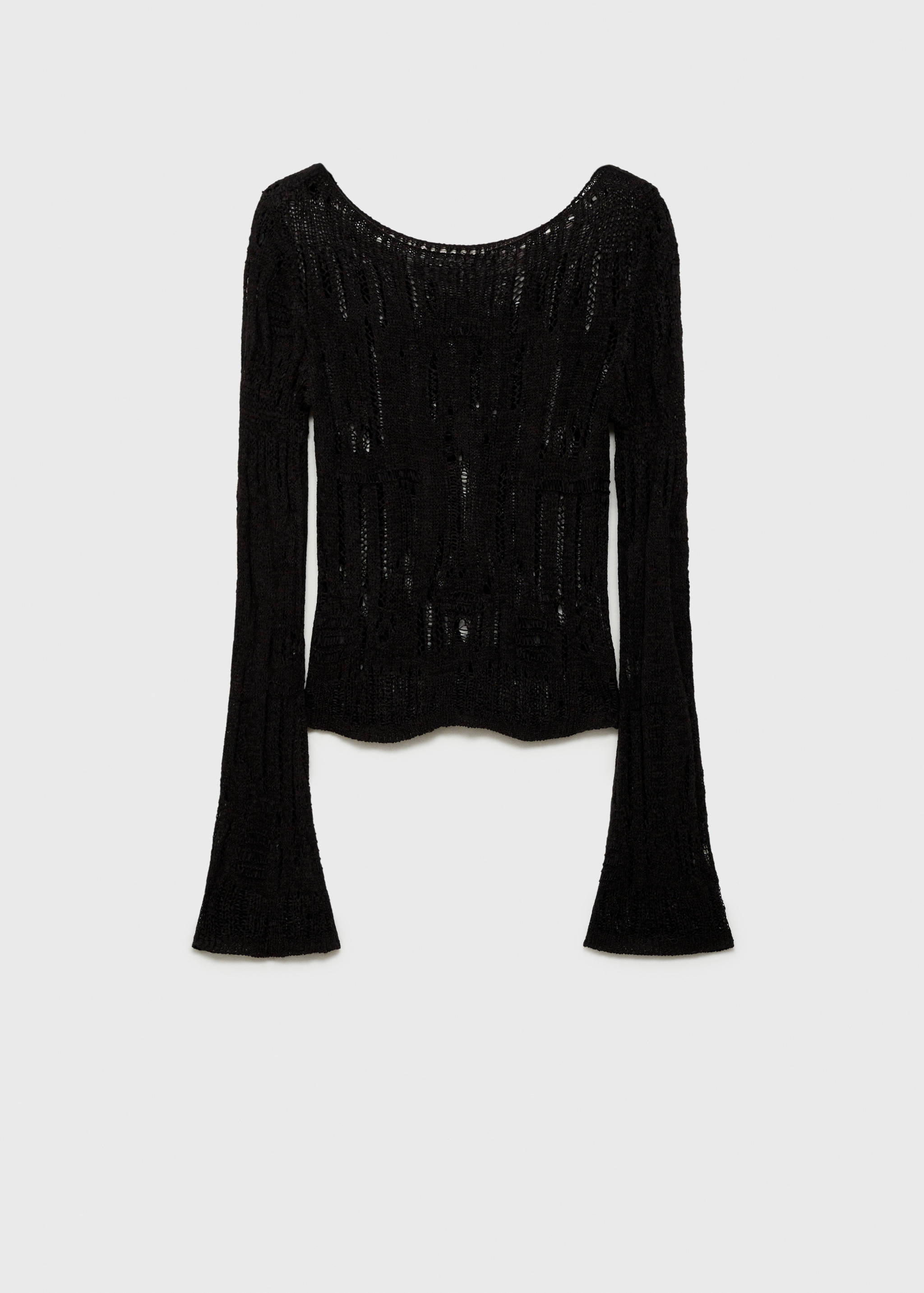 Pullover maglia sfilacciato maniche scampanate - Articolo senza modello
