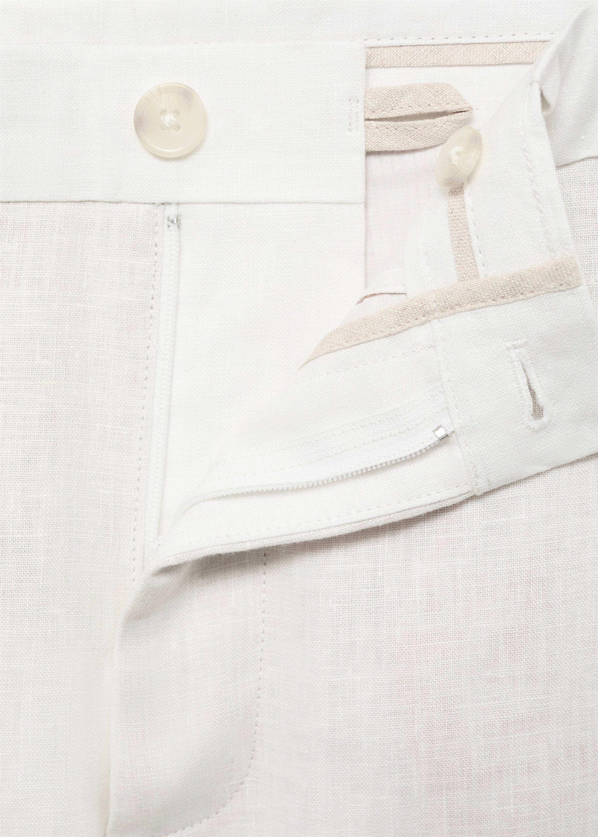 Slim-fit 100% linen pants - Details of the article 8