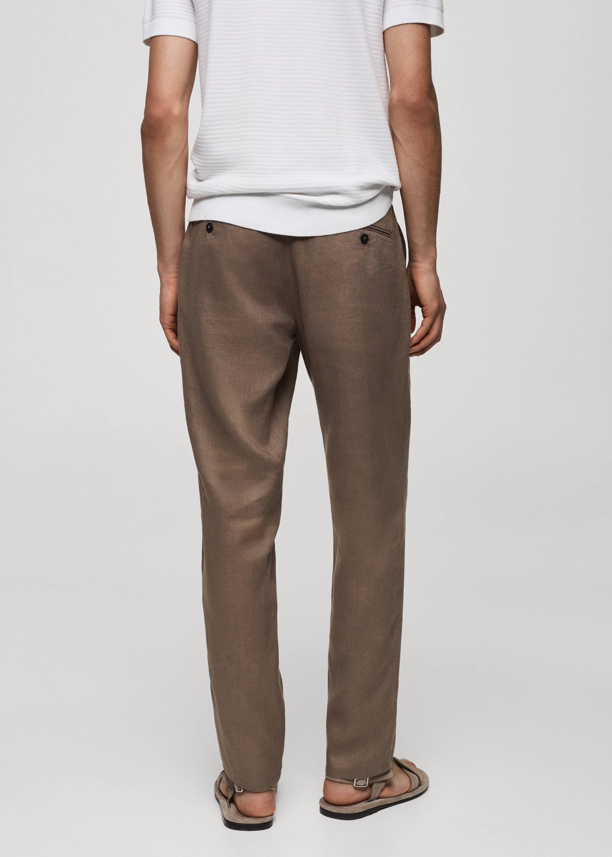 Slim-fit 100% linen pants - Reverse of the article