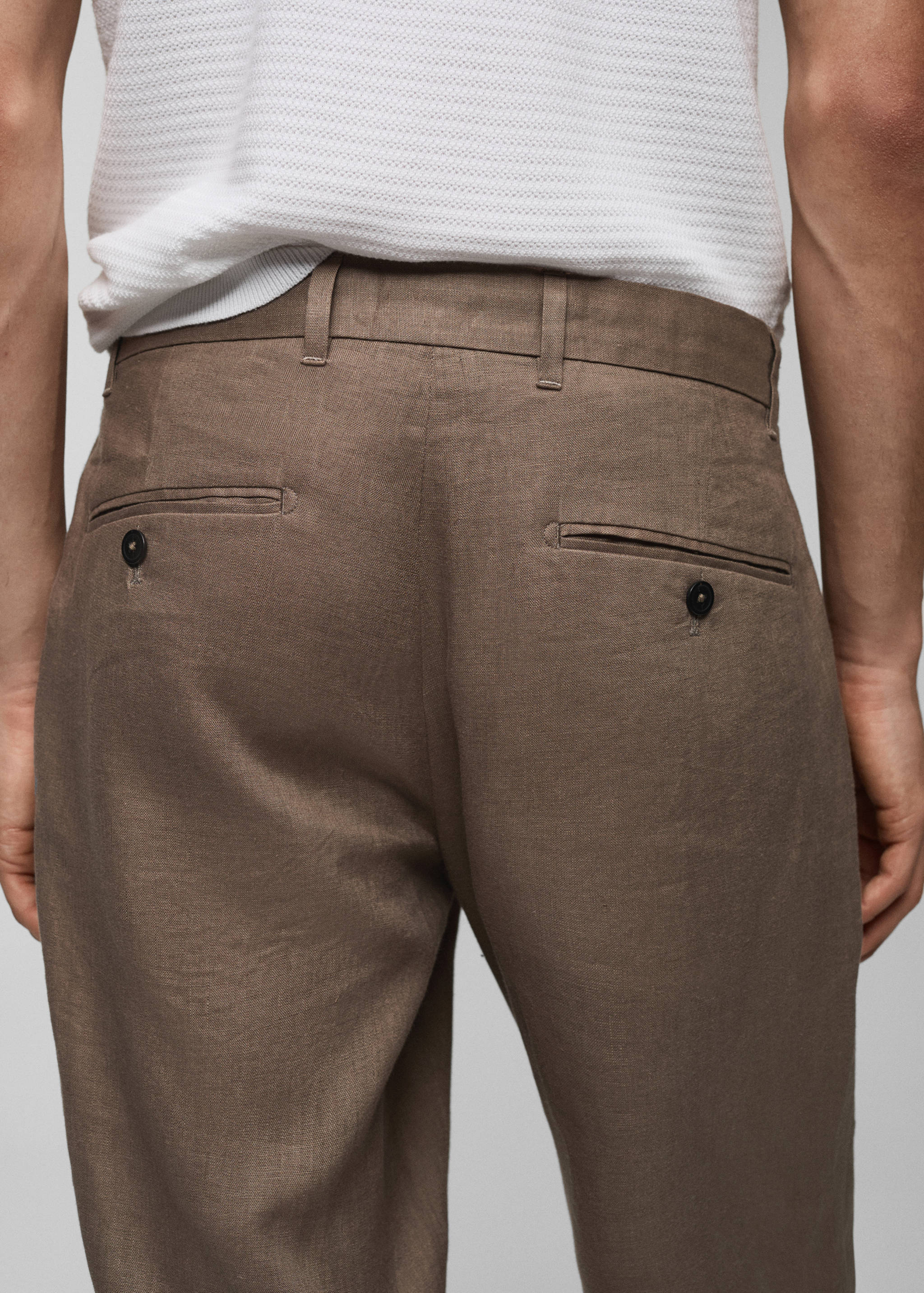 Slim-fit 100% linen pants - Details of the article 6