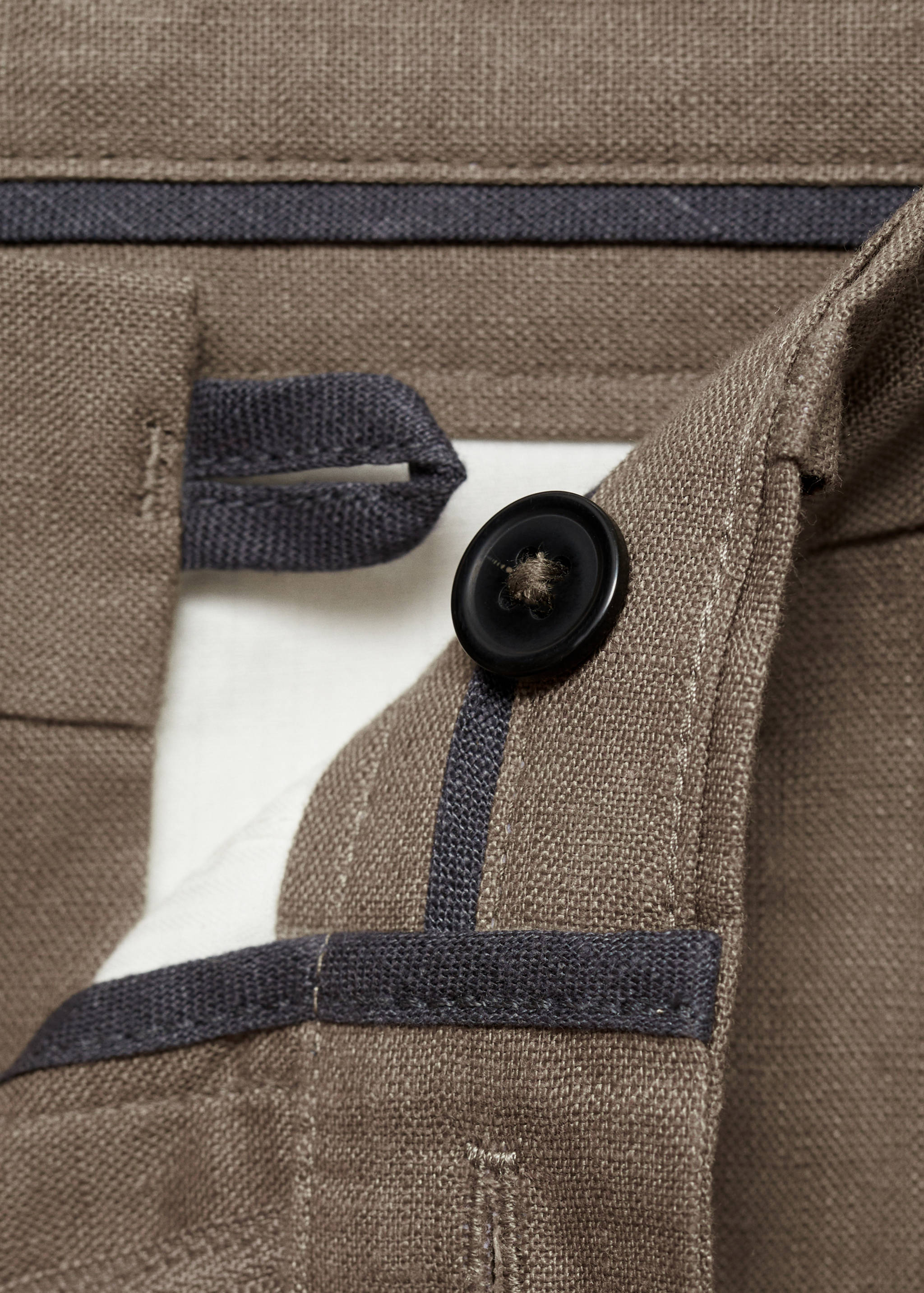 Slim-fit 100% linen pants - Details of the article 8