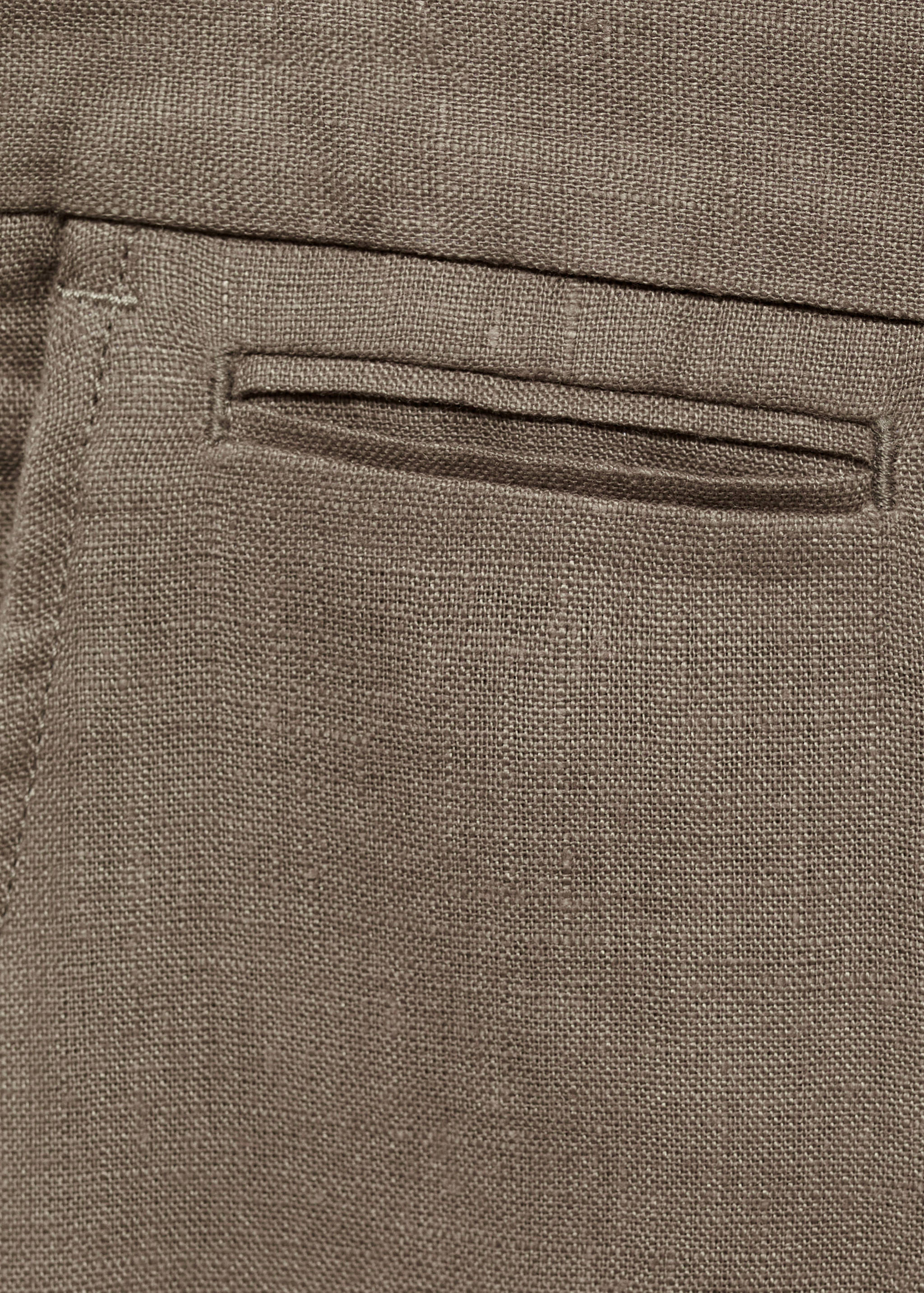 Slim-fit 100% linen pants - Details of the article 0