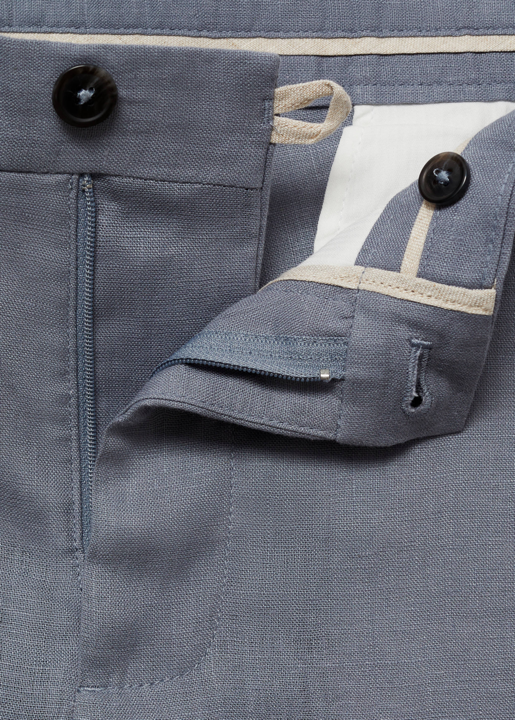 Slim-fit 100% linen pants - Details of the article 8