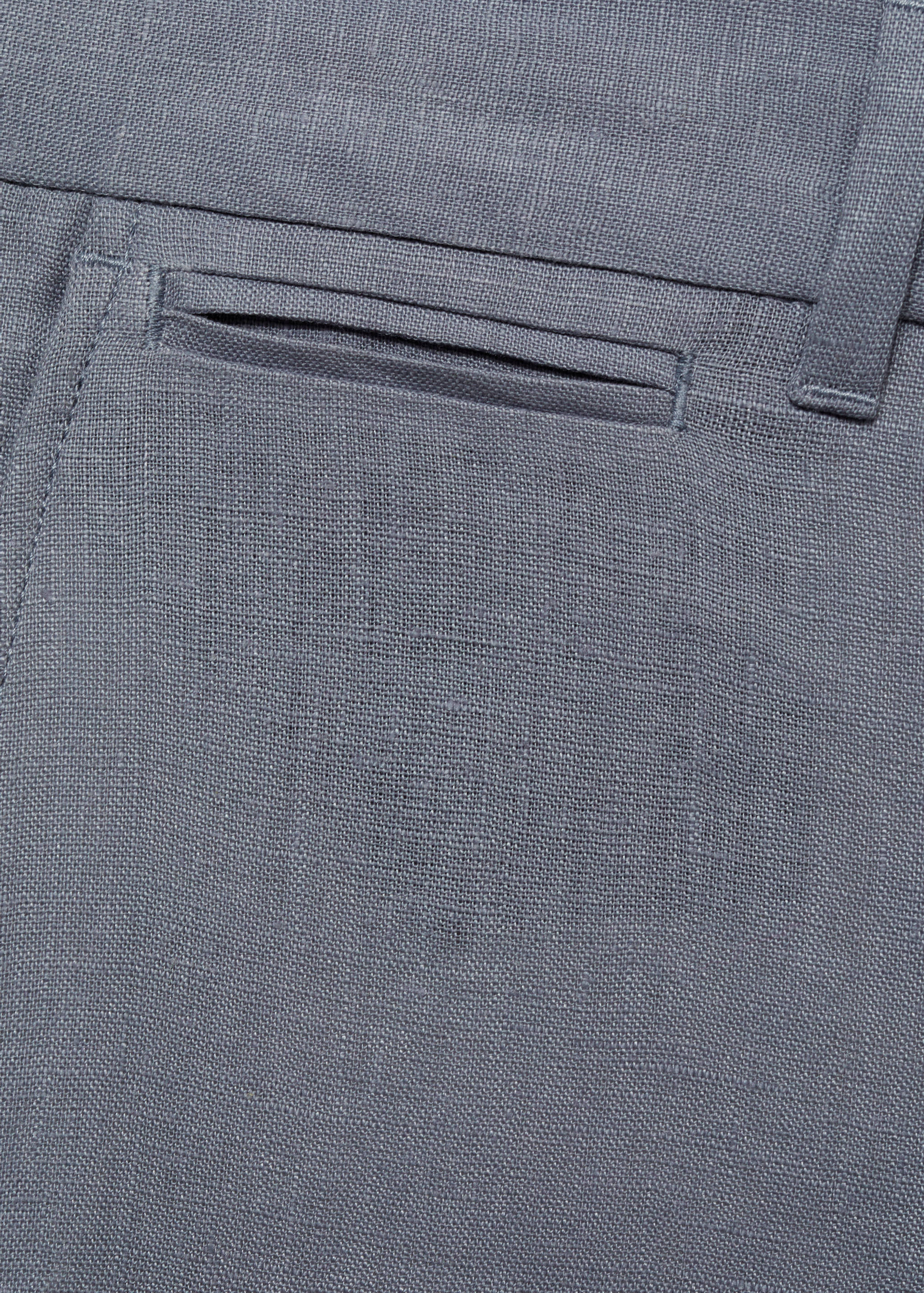 Slim-fit 100% linen pants - Details of the article 0