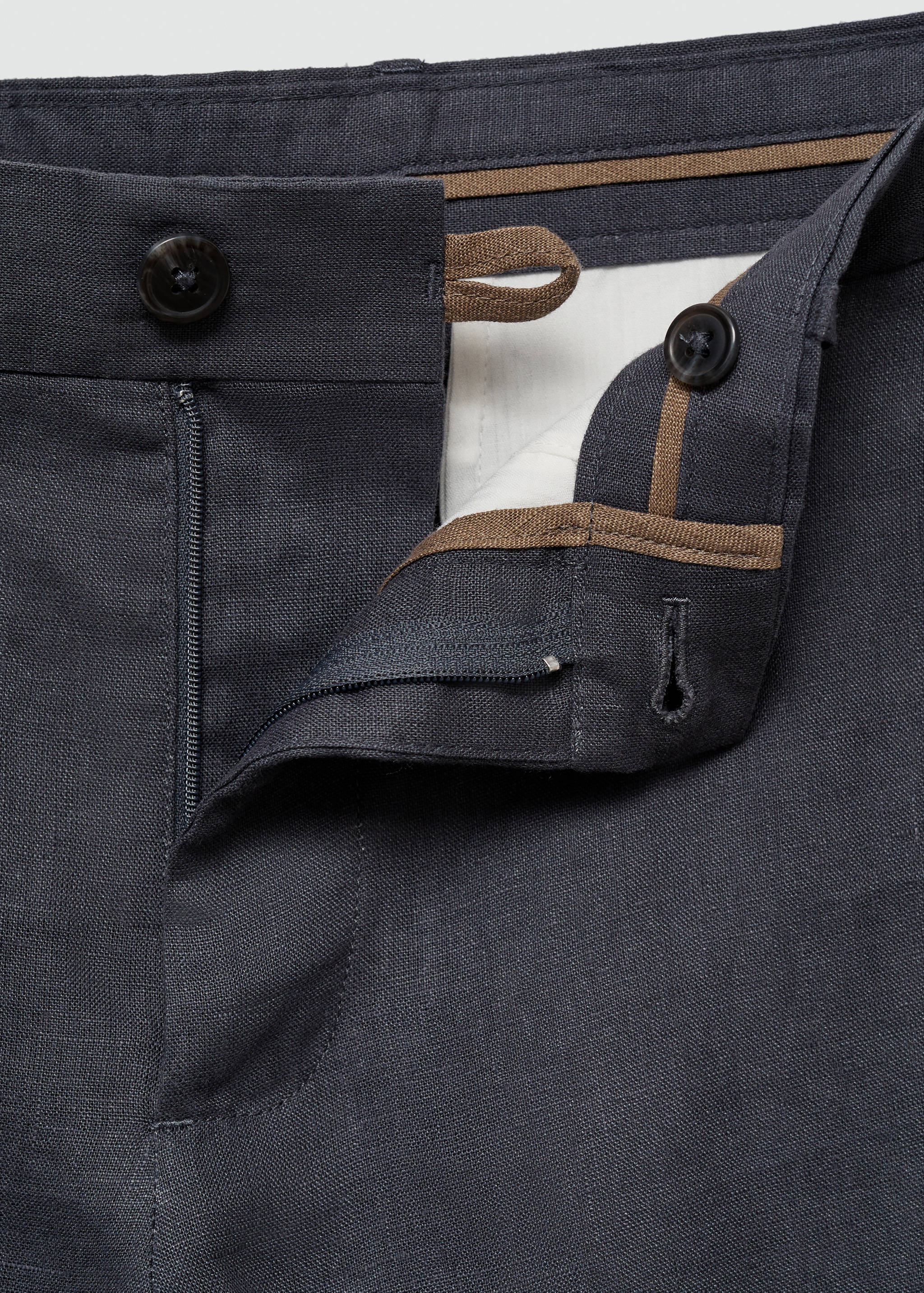 Slim-fit 100% linen pants - Details of the article 8
