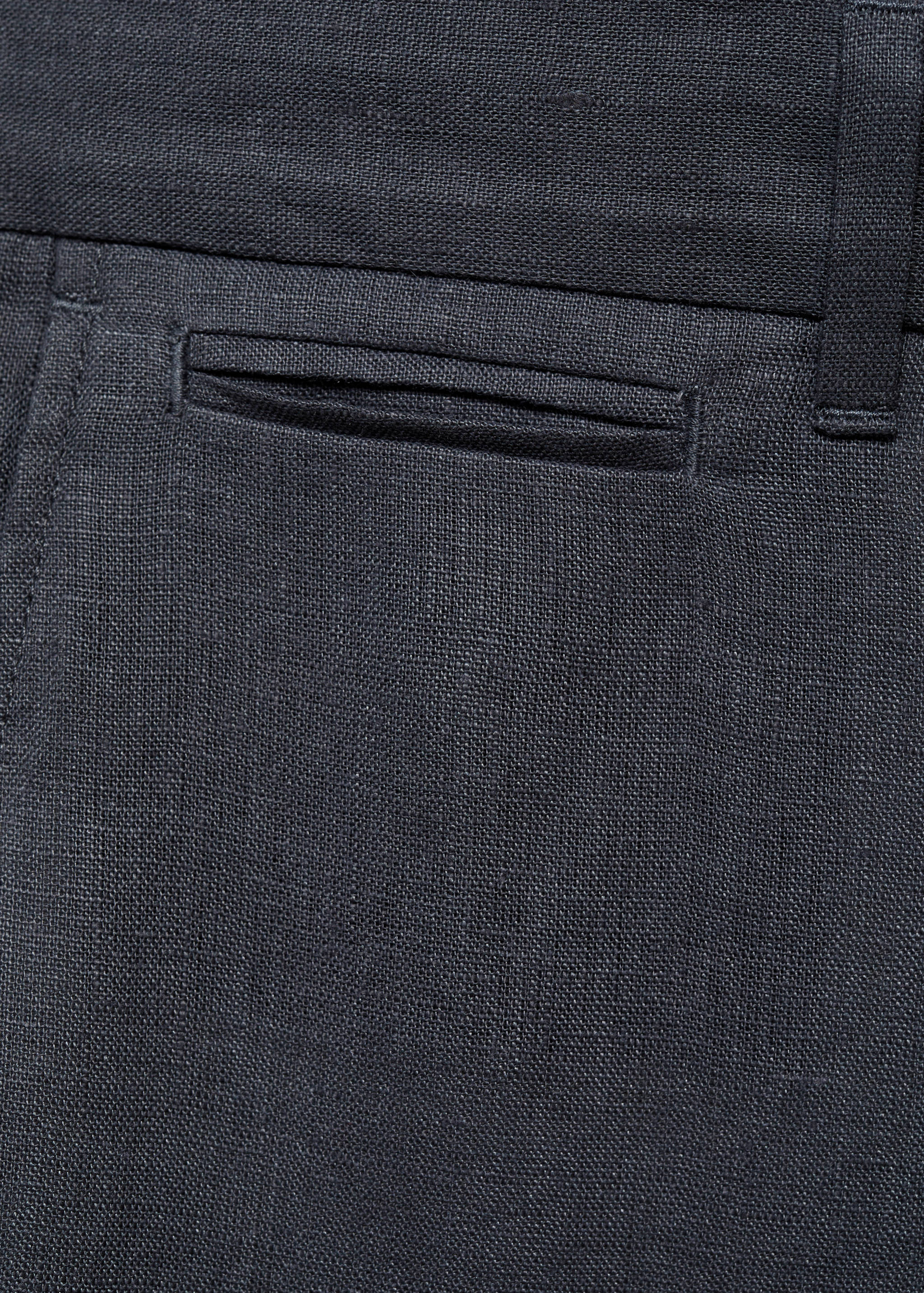 Slim-fit 100% linen pants - Details of the article 0