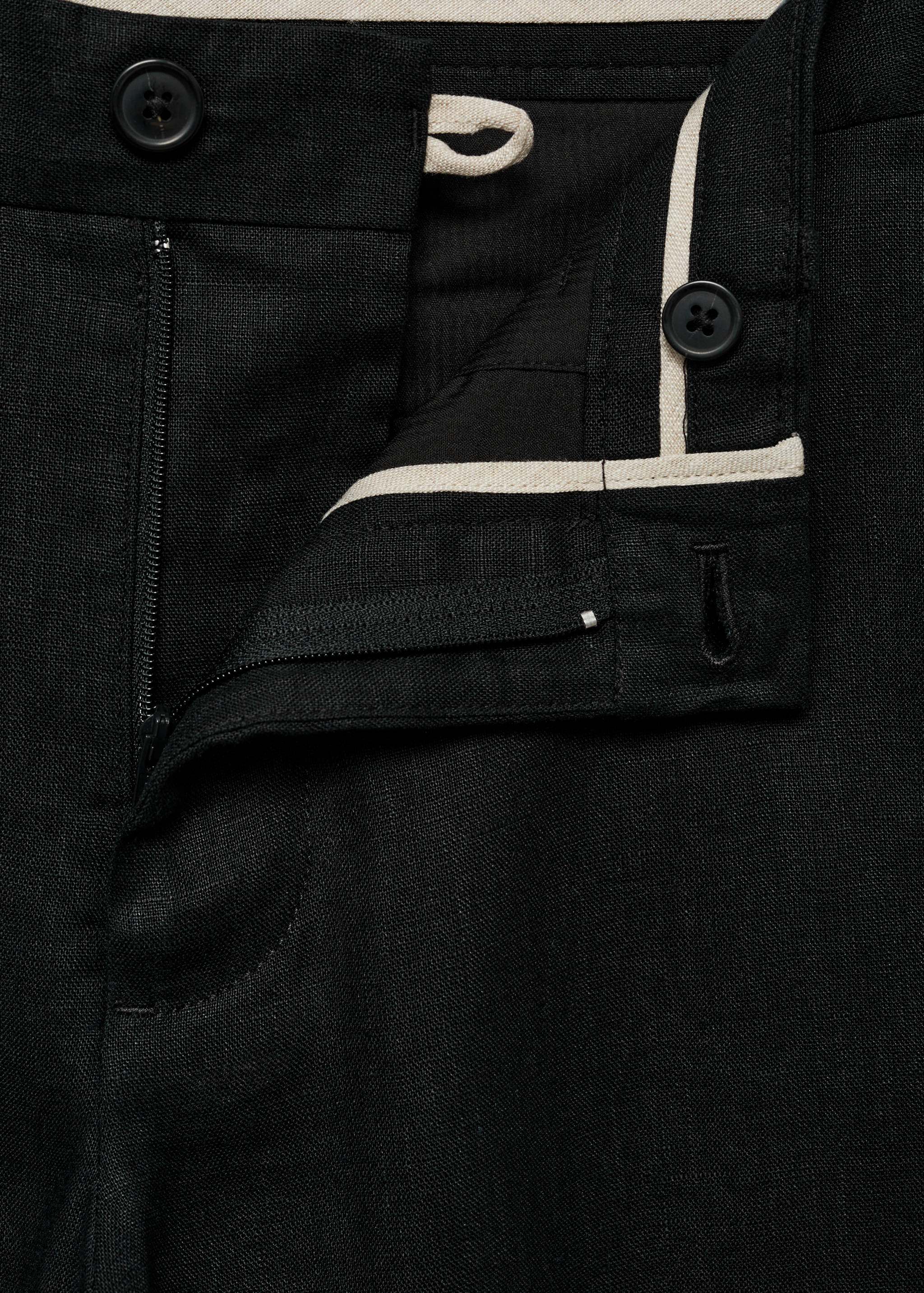Slim-fit 100% linen pants - Details of the article 8