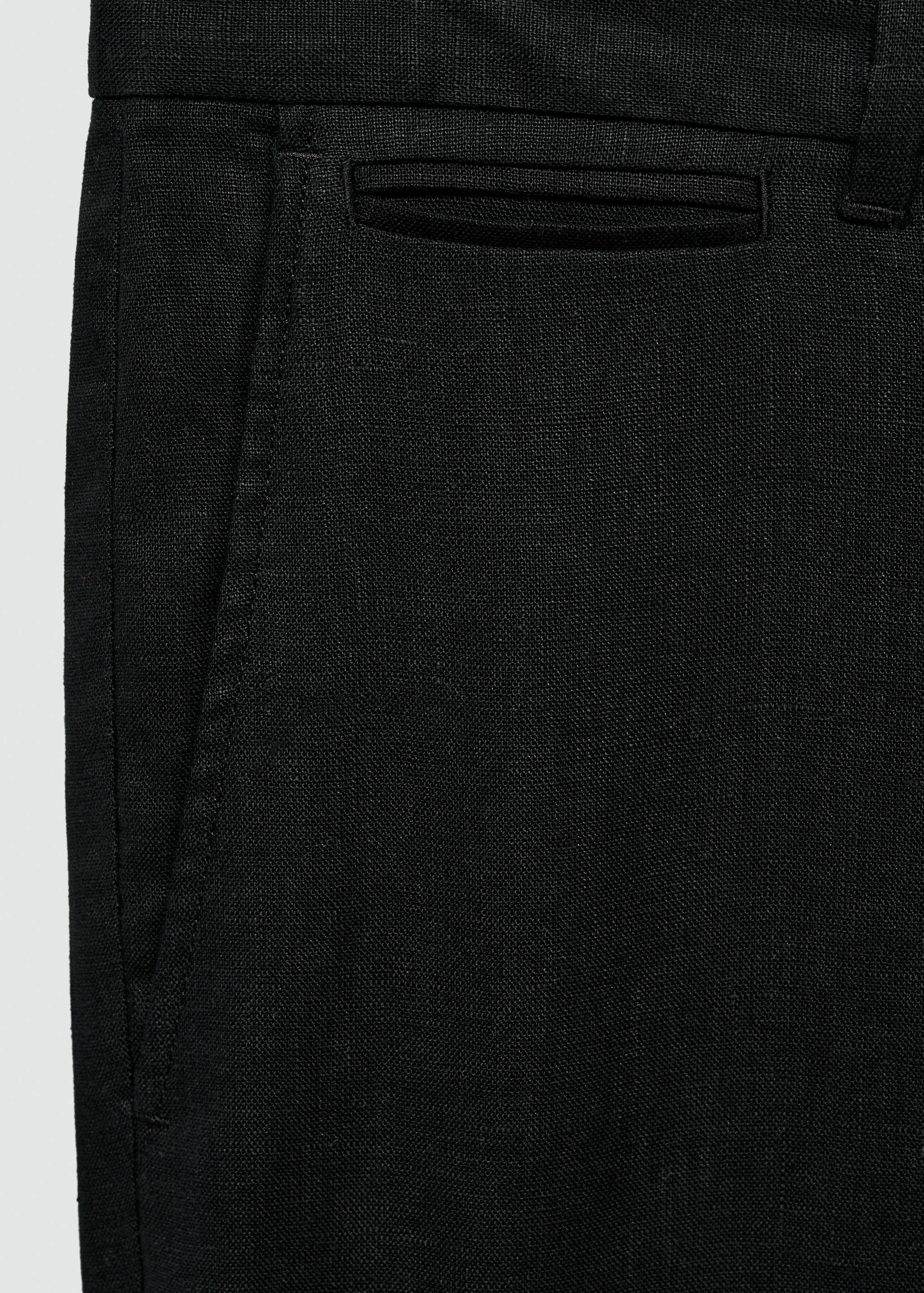 Slim-fit 100% linen pants - Details of the article 0