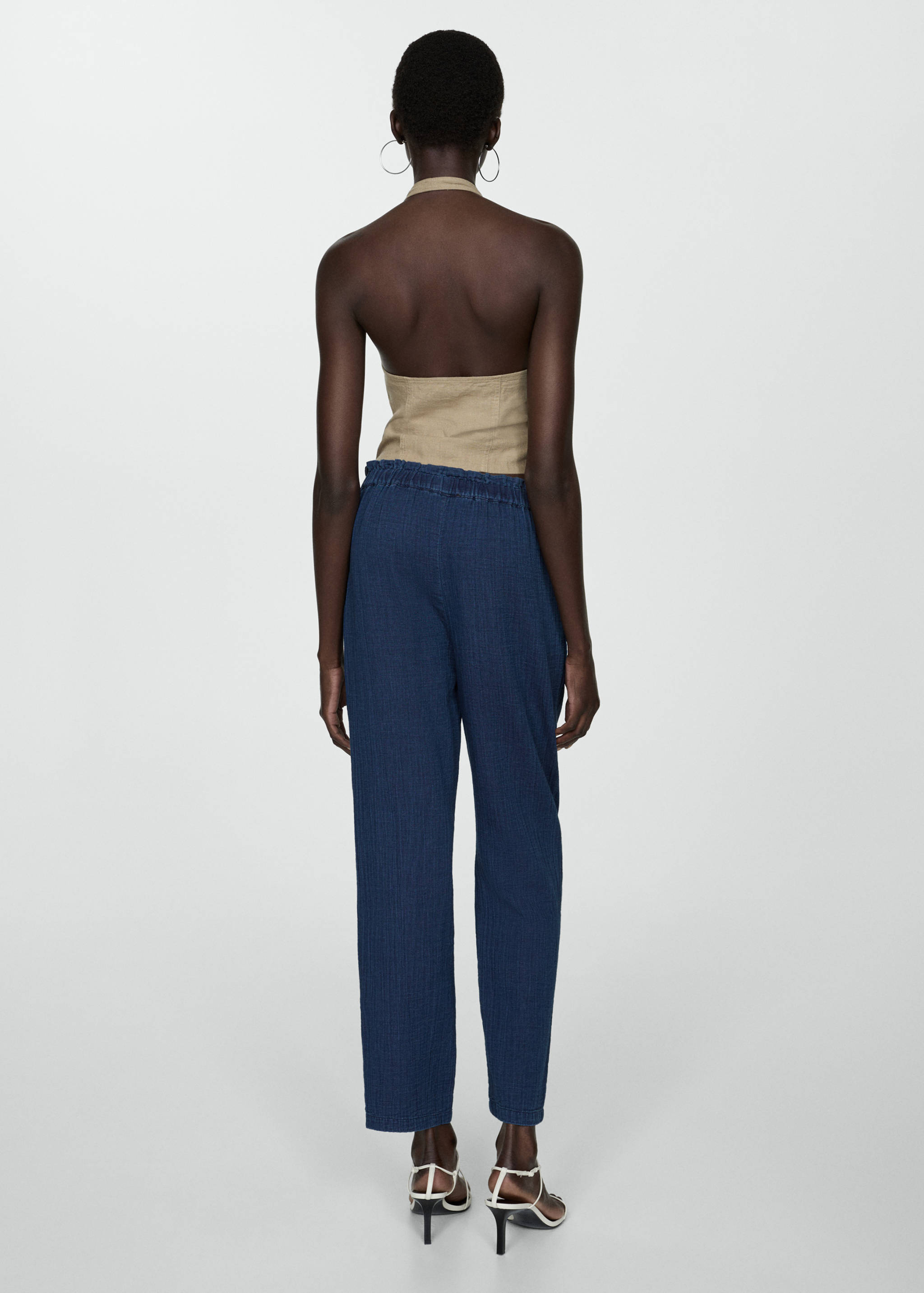 Elastic waist cotton pants - Reverse of the article