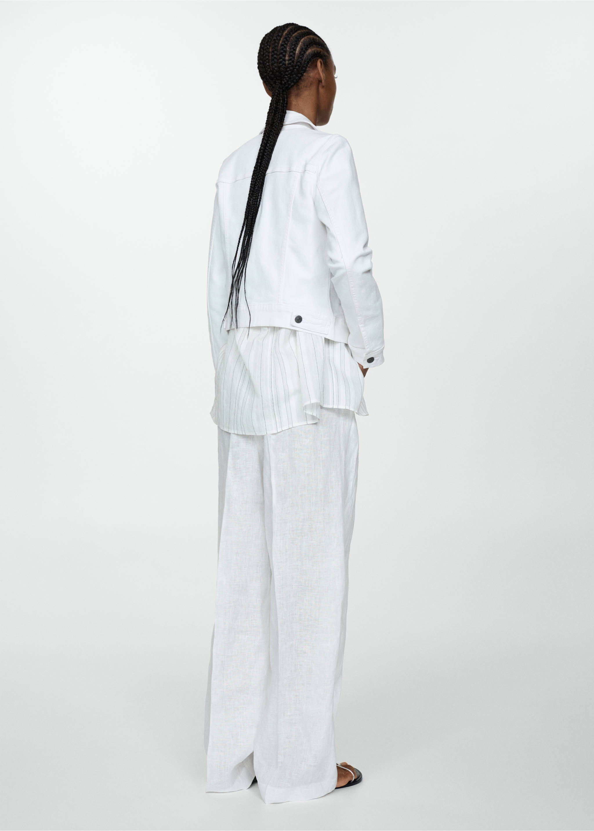 Blouson jean poches - Verso de l’article, Blanc. Ref: 77050257-00.