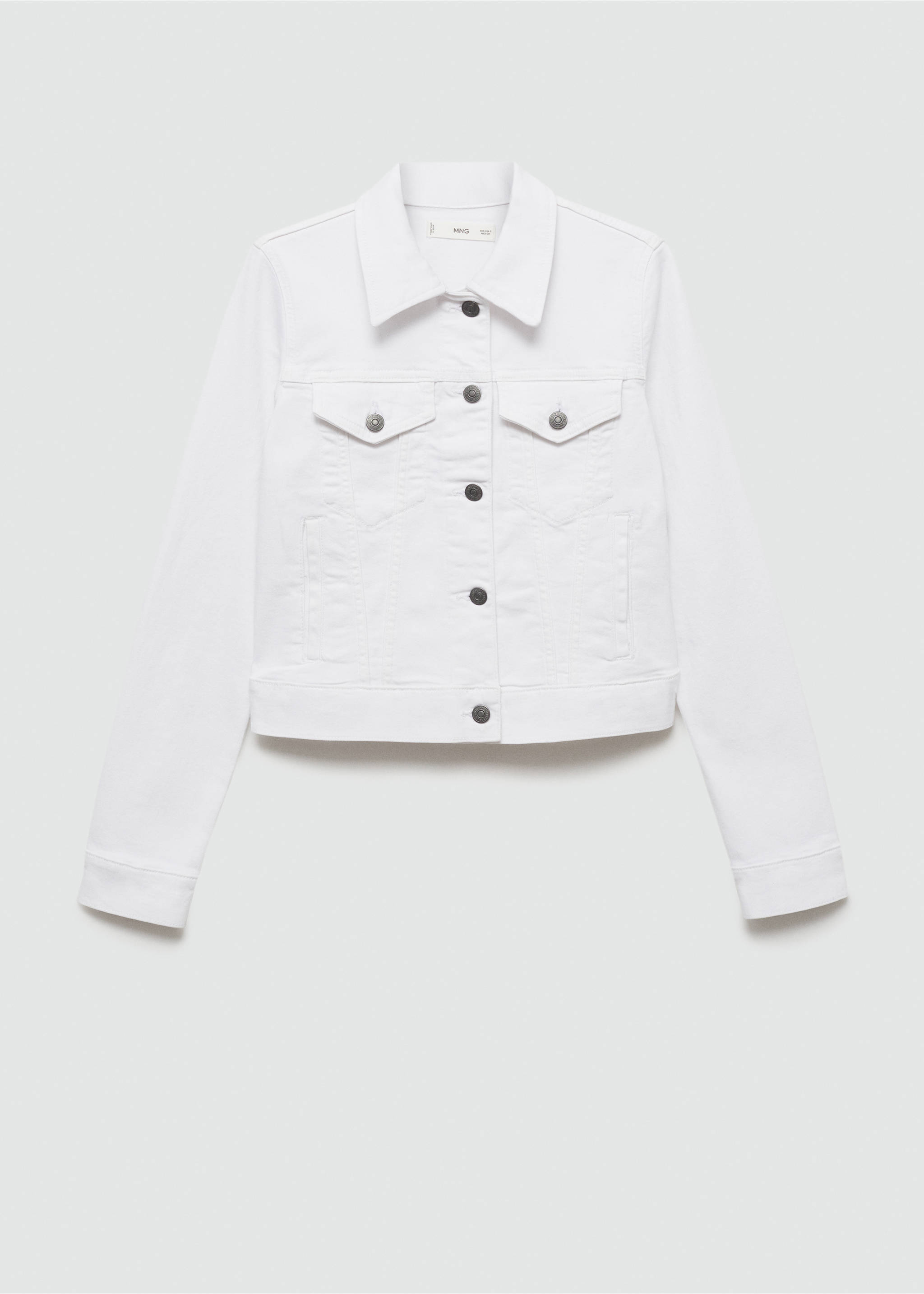 Pocketed denim jacket - Article without model, White. Ref: 77050257-00.