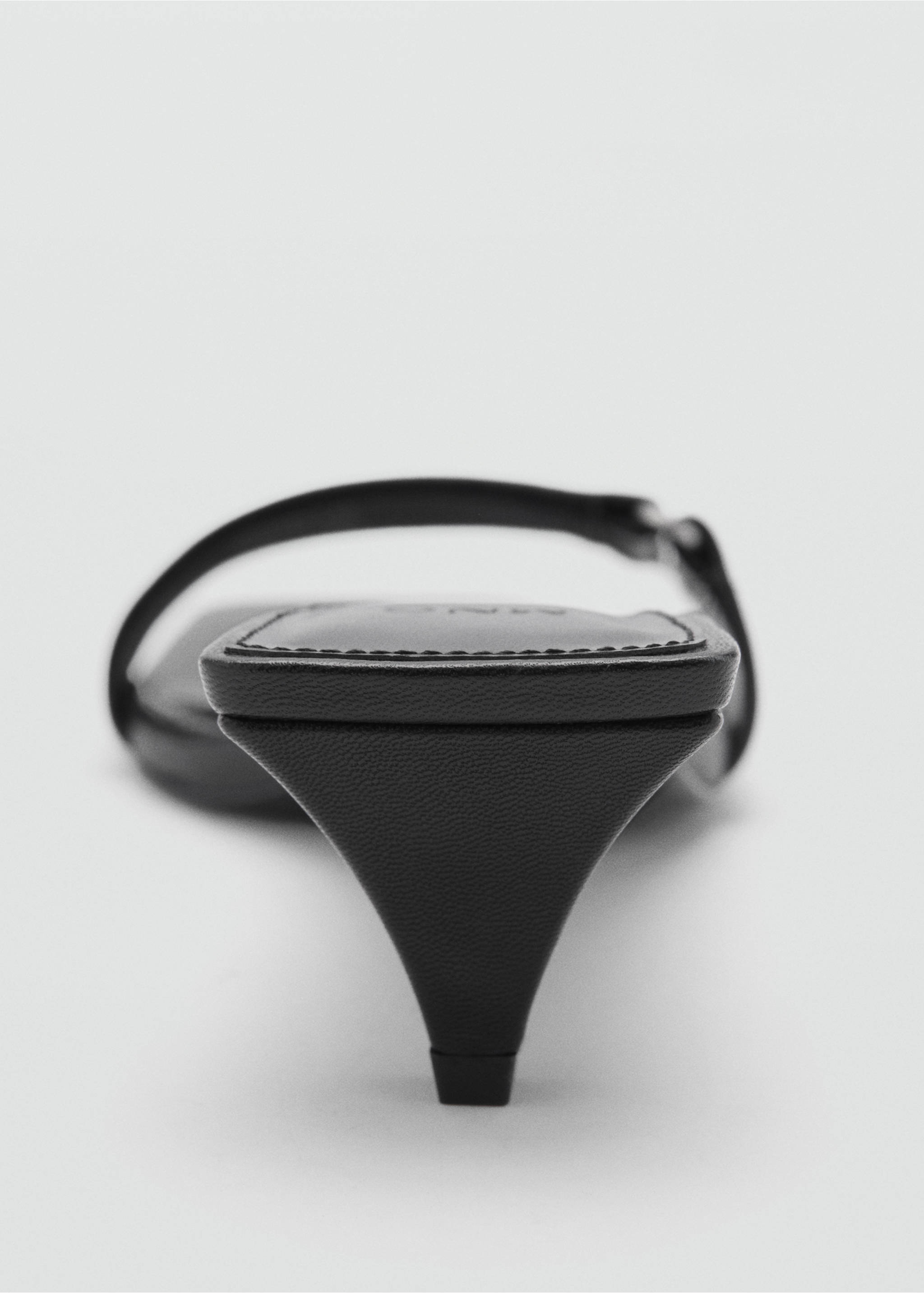 Heel leather sandals - Details of the article 1, Black. Ref: 77050268-00.