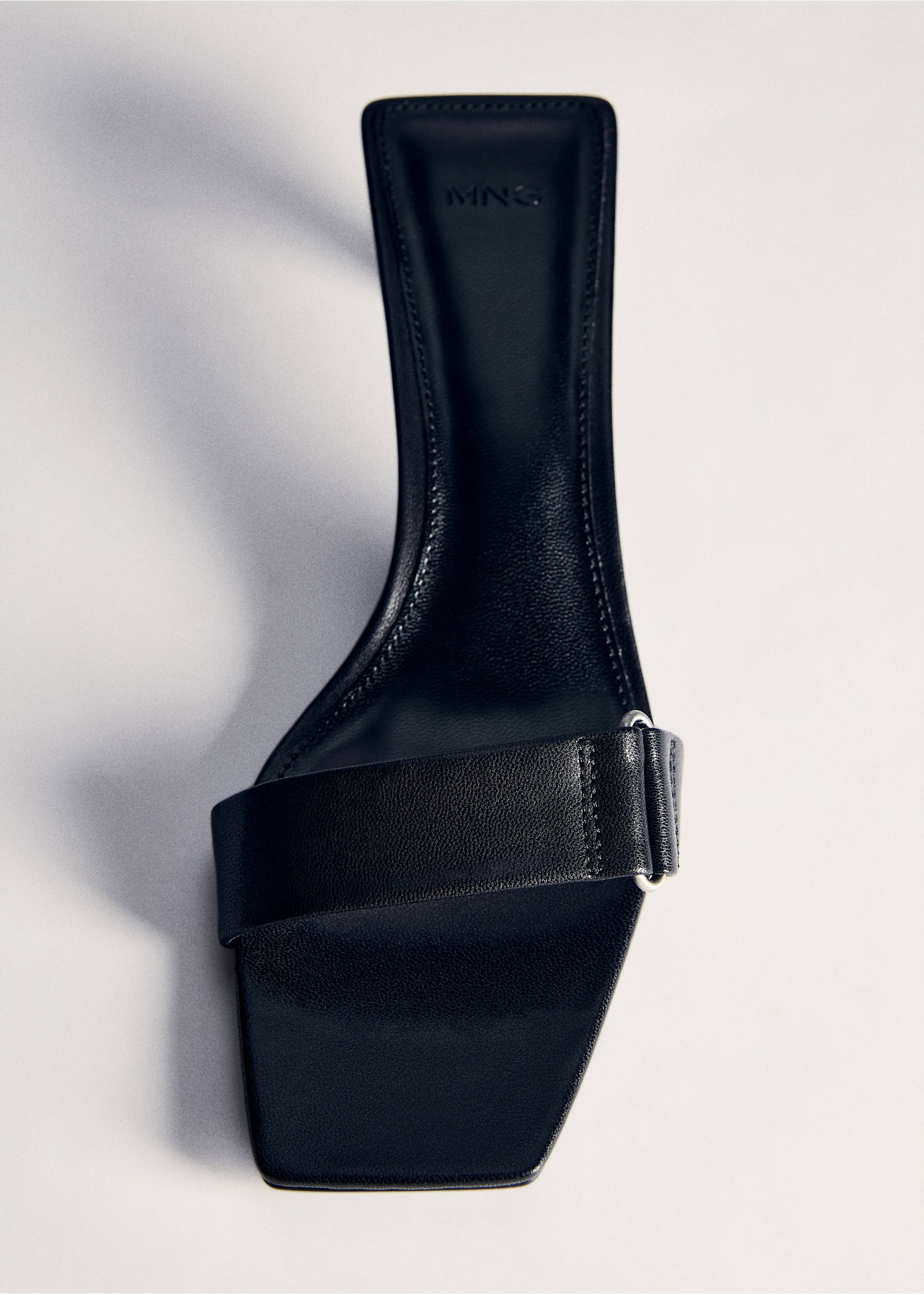 Heel leather sandals - Details of the article 5, Black. Ref: 77050268-00.