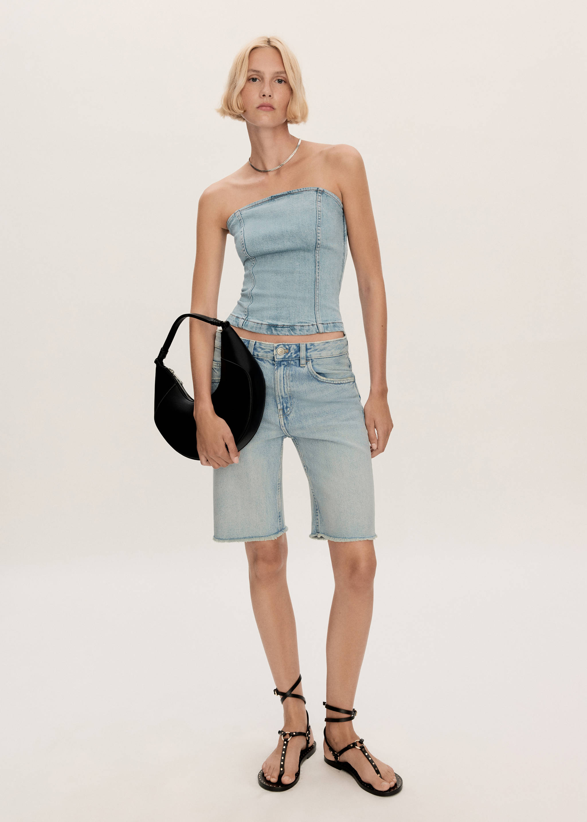 Gerade Jeans-Bermudashorts - Allgemeine Ansicht