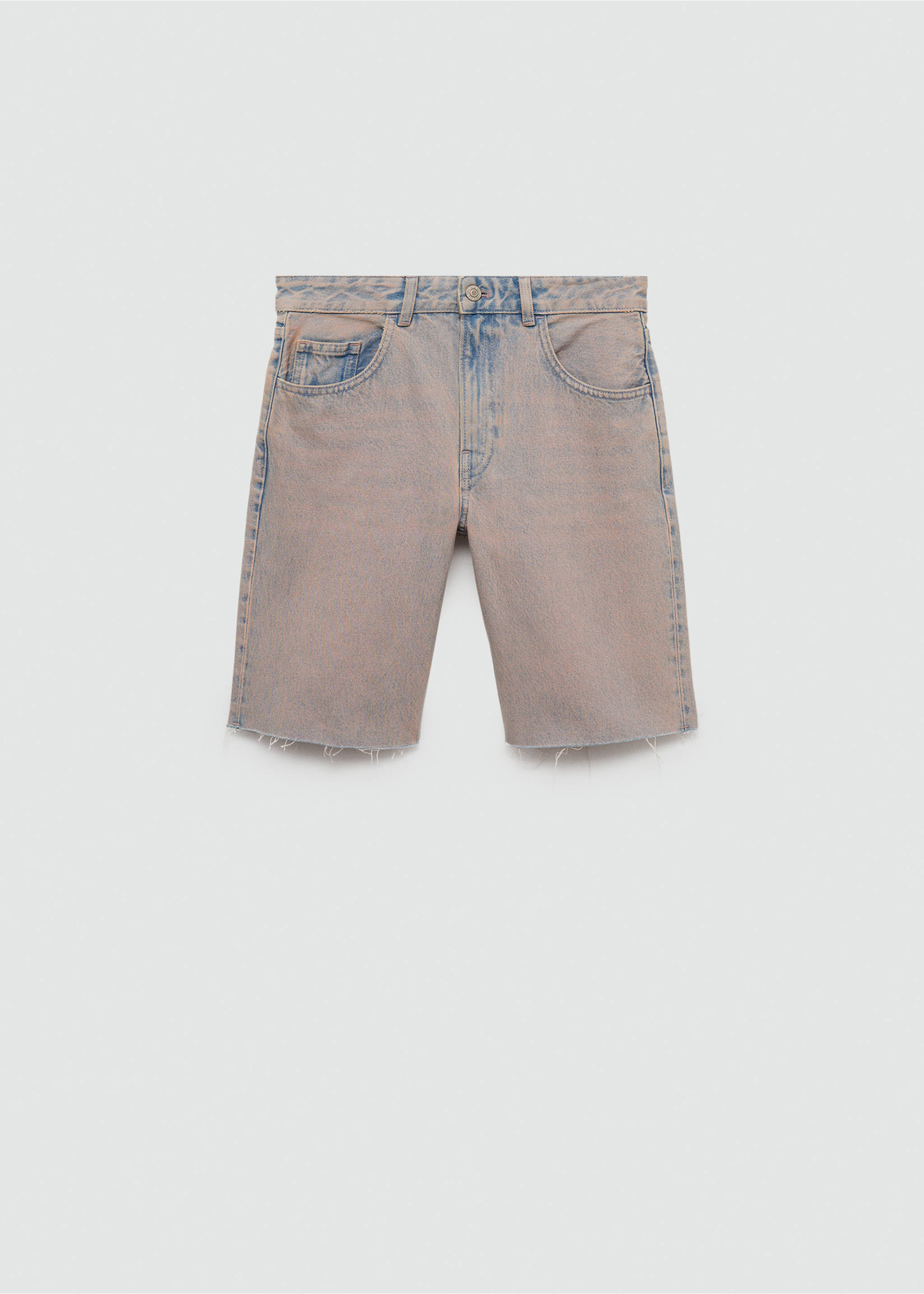 Denim bermuda shorts with washed effect - Article without model, Light Pink. Ref: 77050283-00.