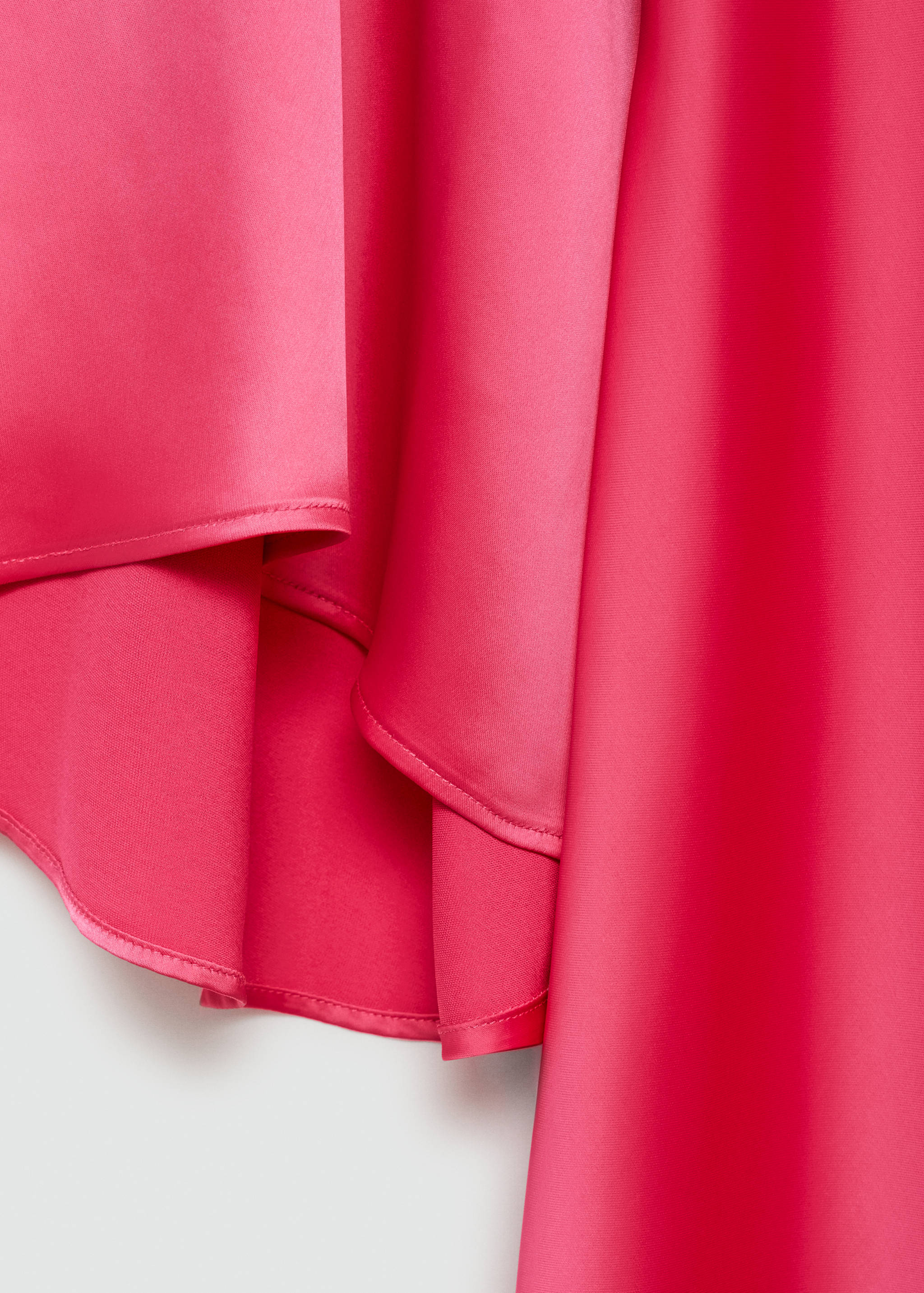 Flared-sleeve satin dress - Details of the article 0