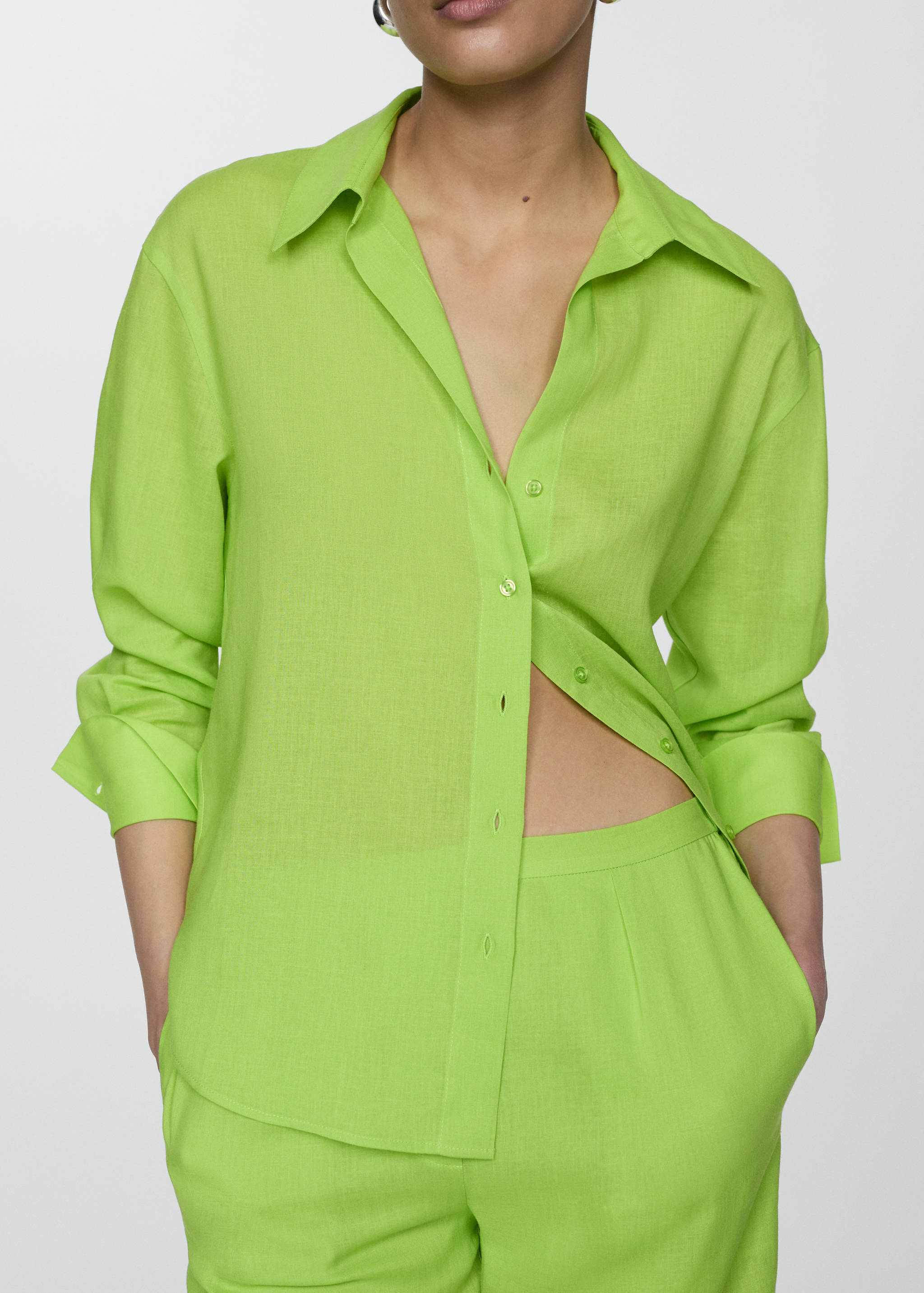 Straight-fit lyocell trousers - Details of the article 3