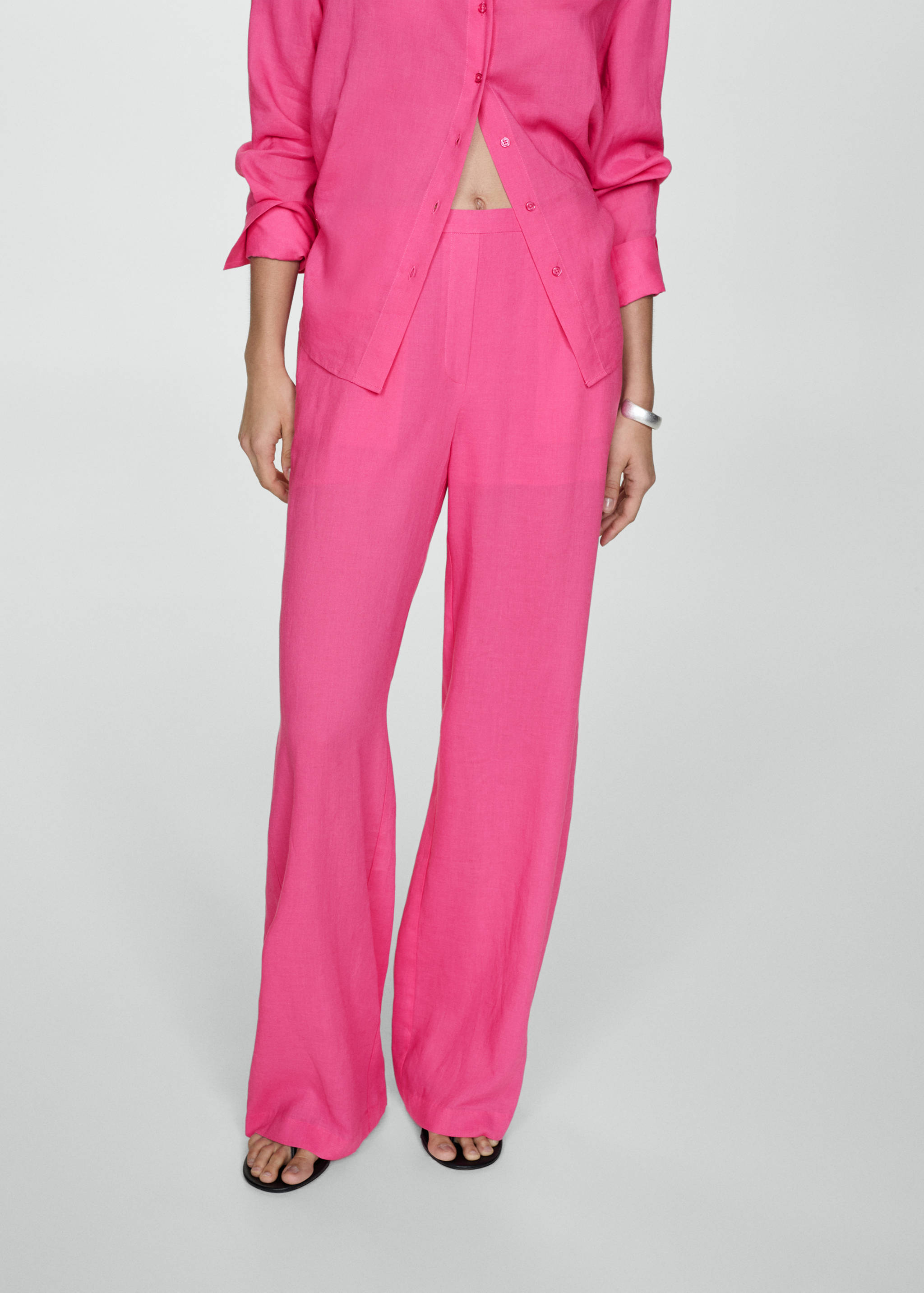 Straight-fit lyocell trousers - Medium plane