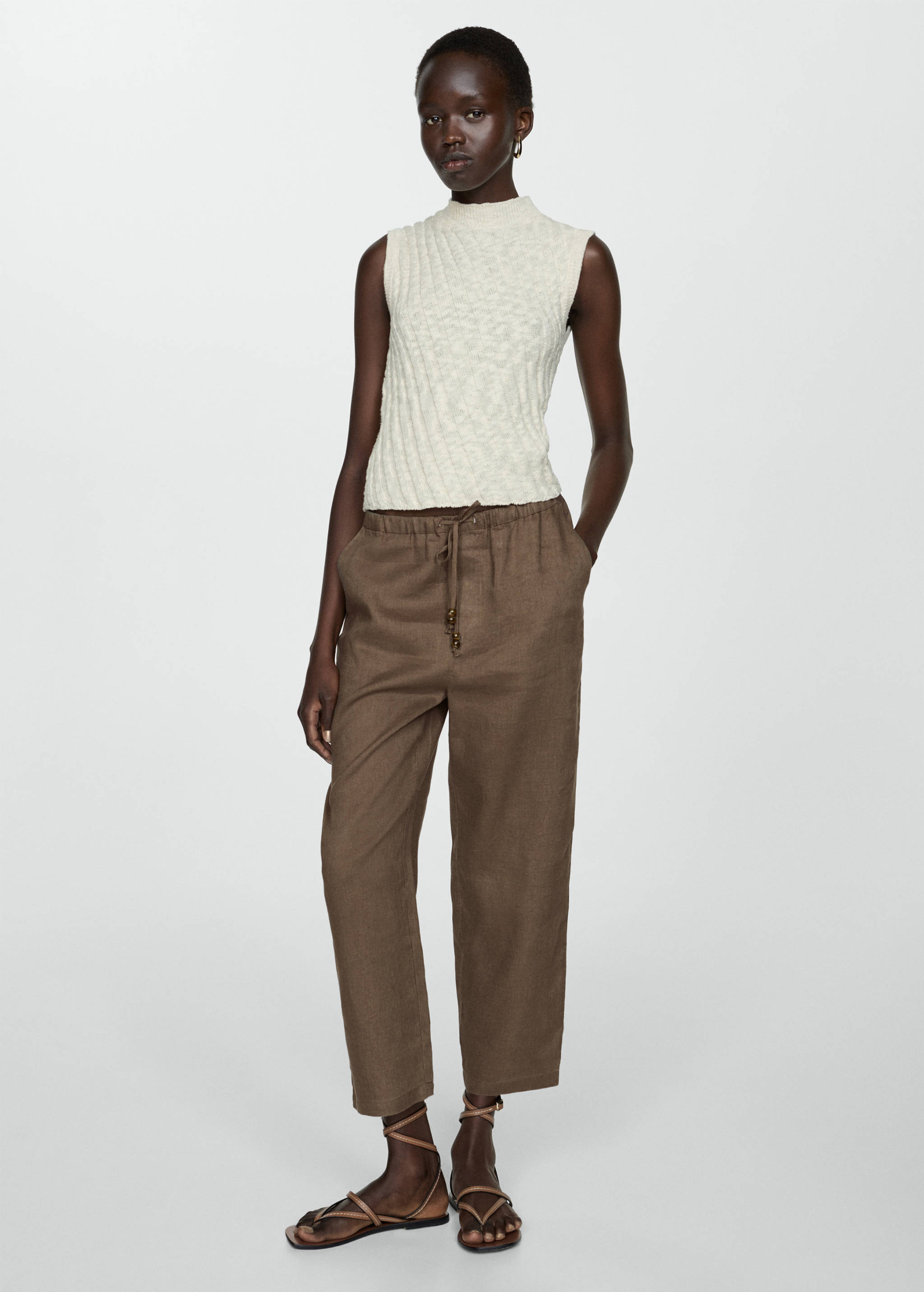 Linen jogger pants - General plane