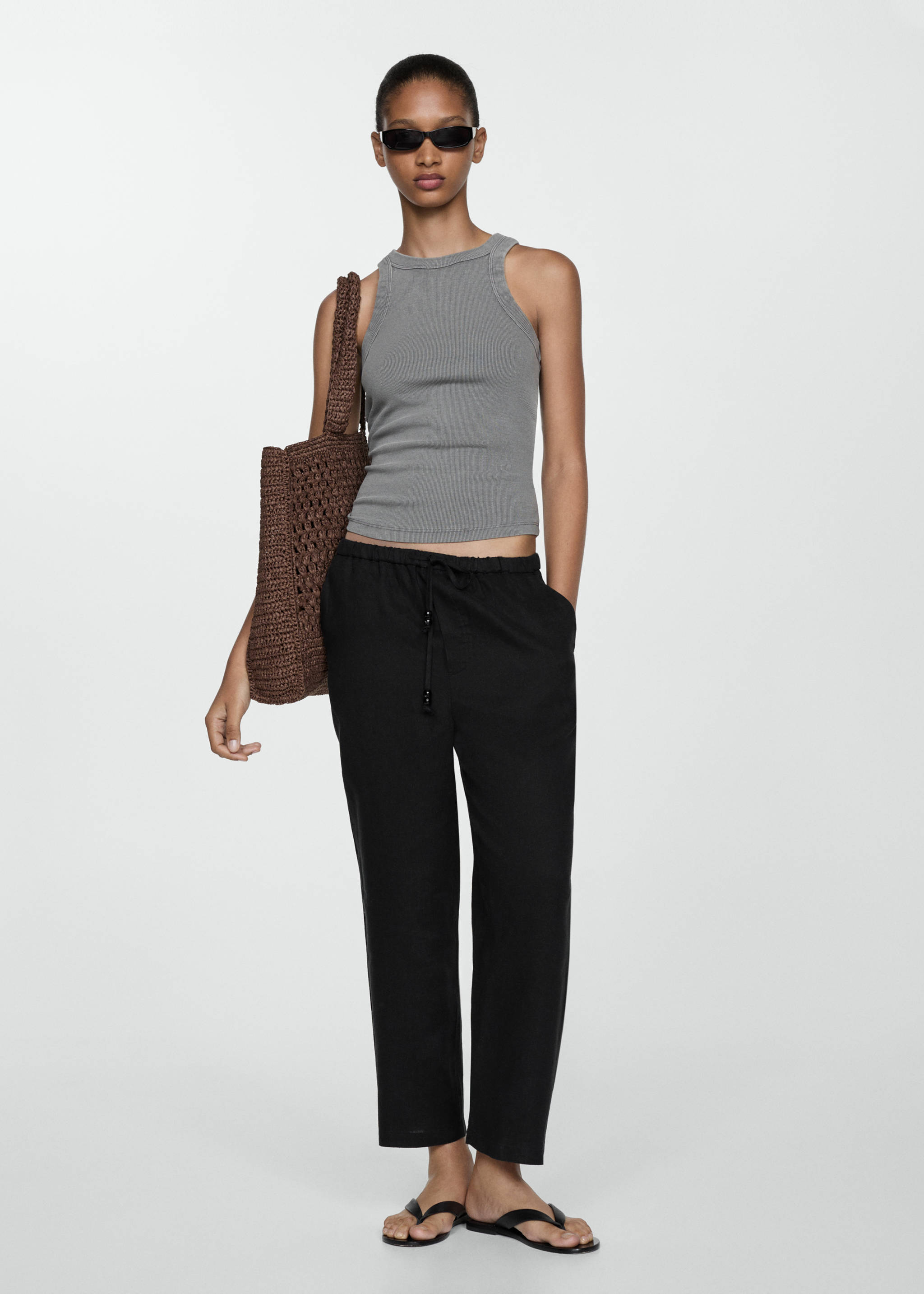 Linen jogger pants - General plane