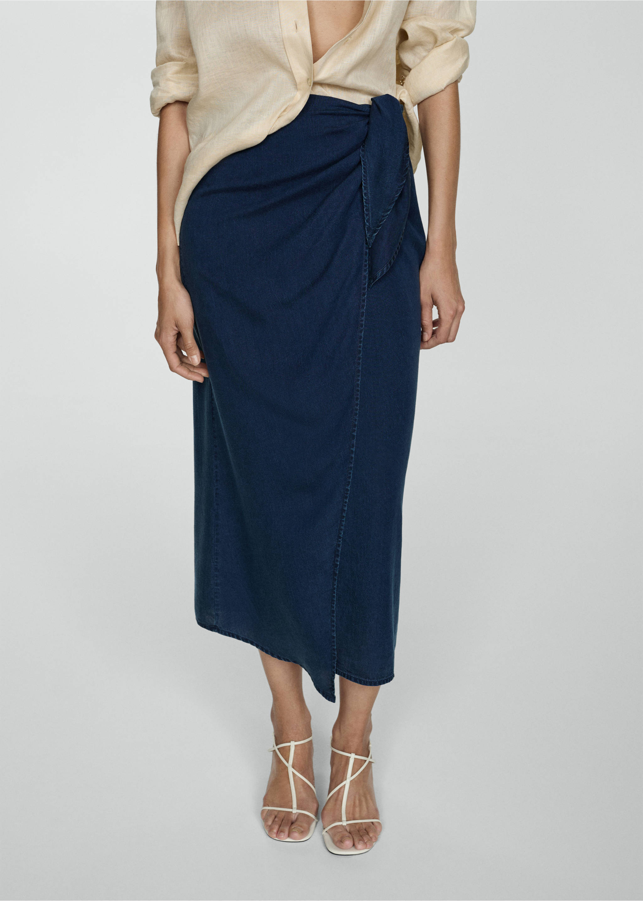 Lyocell sarong skirt - Medium plane, Dark Blue. Ref: 77050333-00.