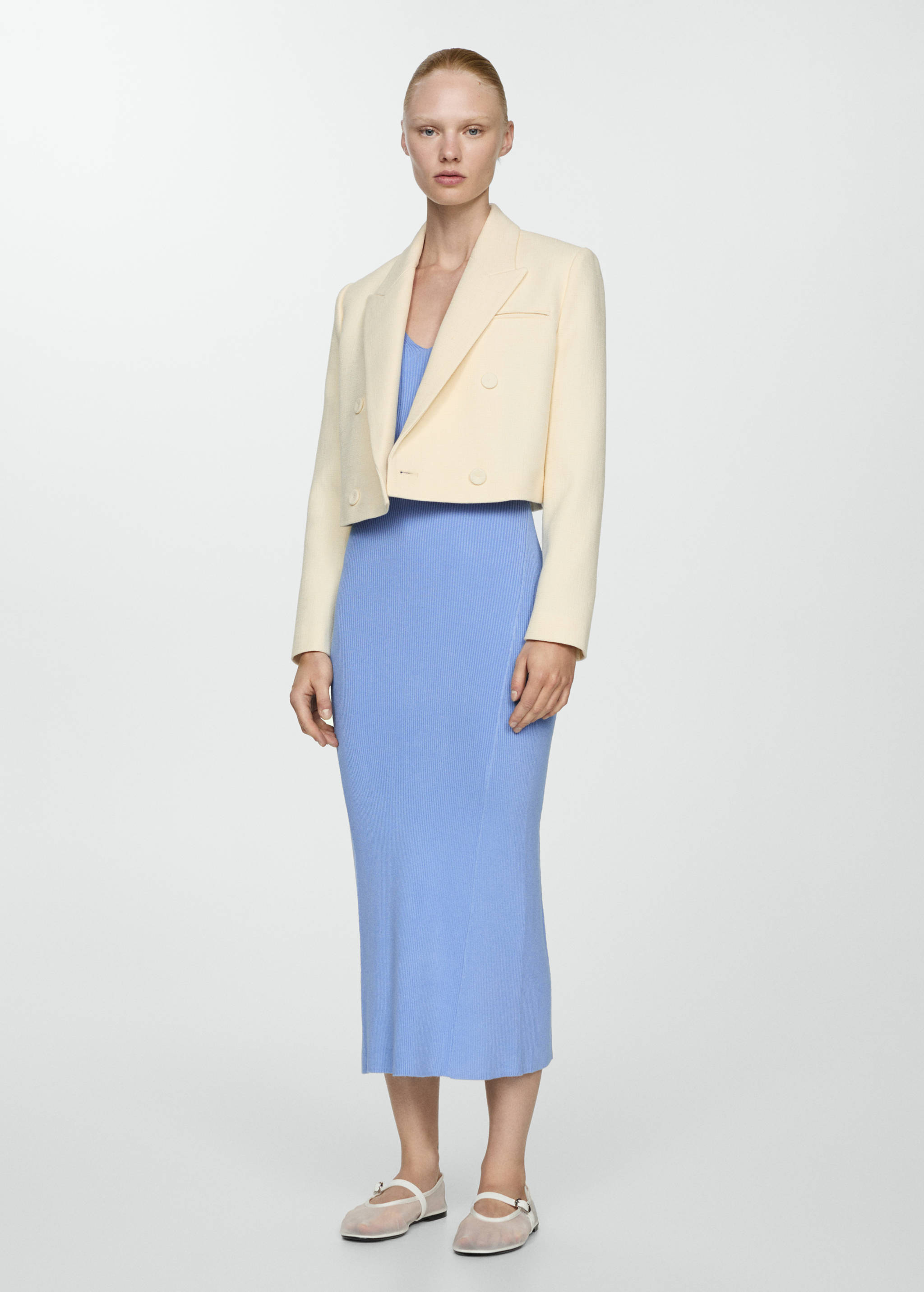 Πλεκτό φόρεμα με τιράντες - Γενικό πλάνο