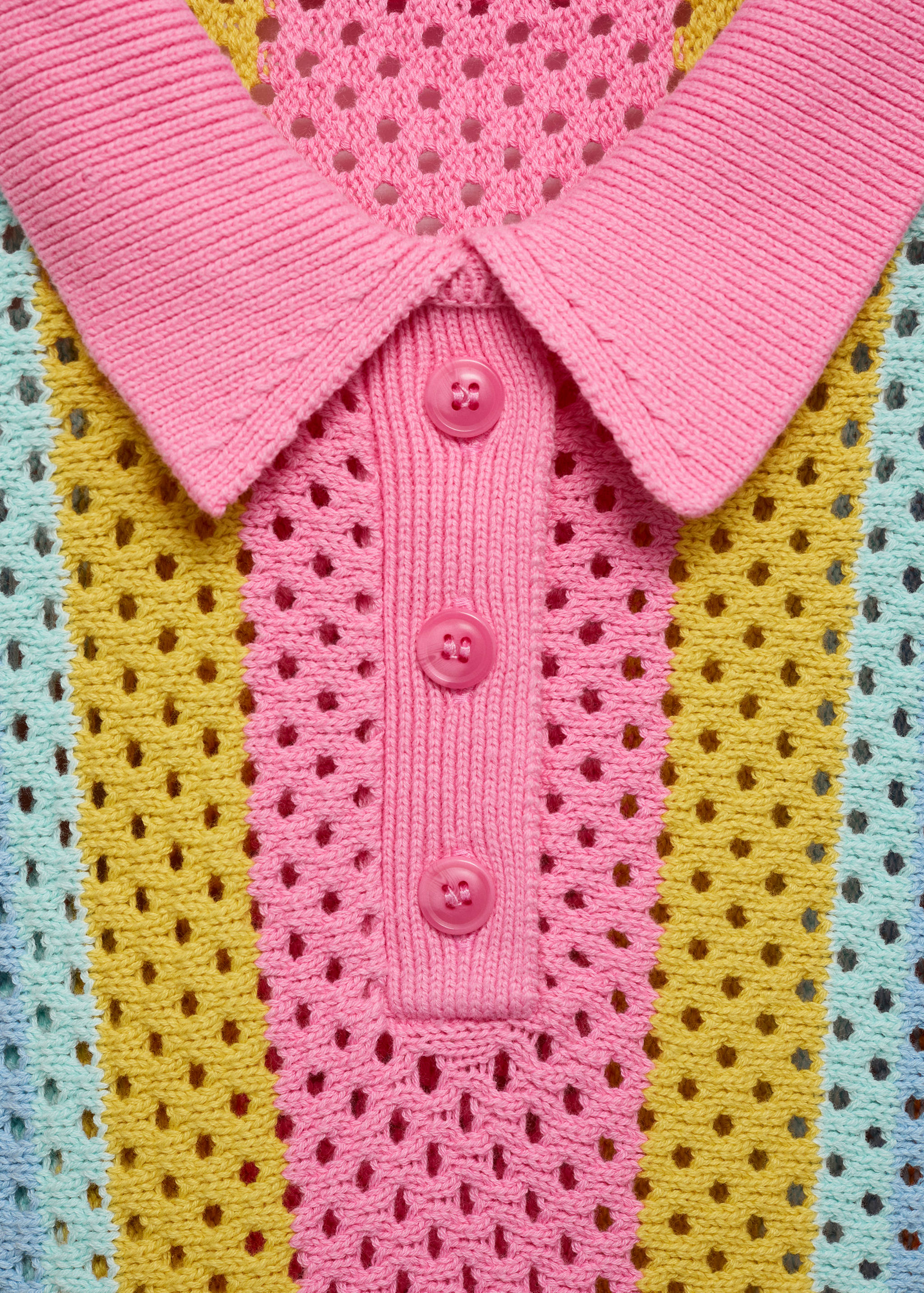 Short-sleeved crochet polo shirt - Details of the article 8