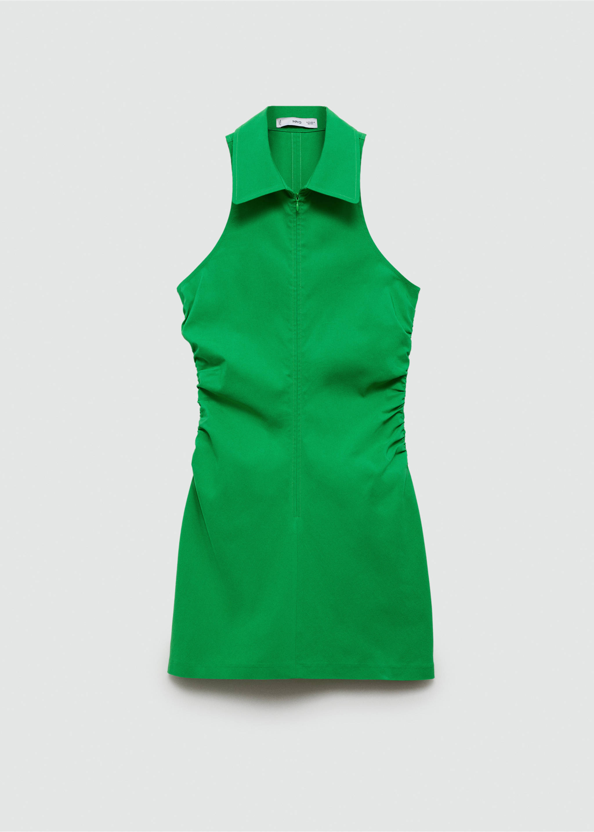 Zipper shirt dress - Article without model, Green. Ref: 77050350-00.