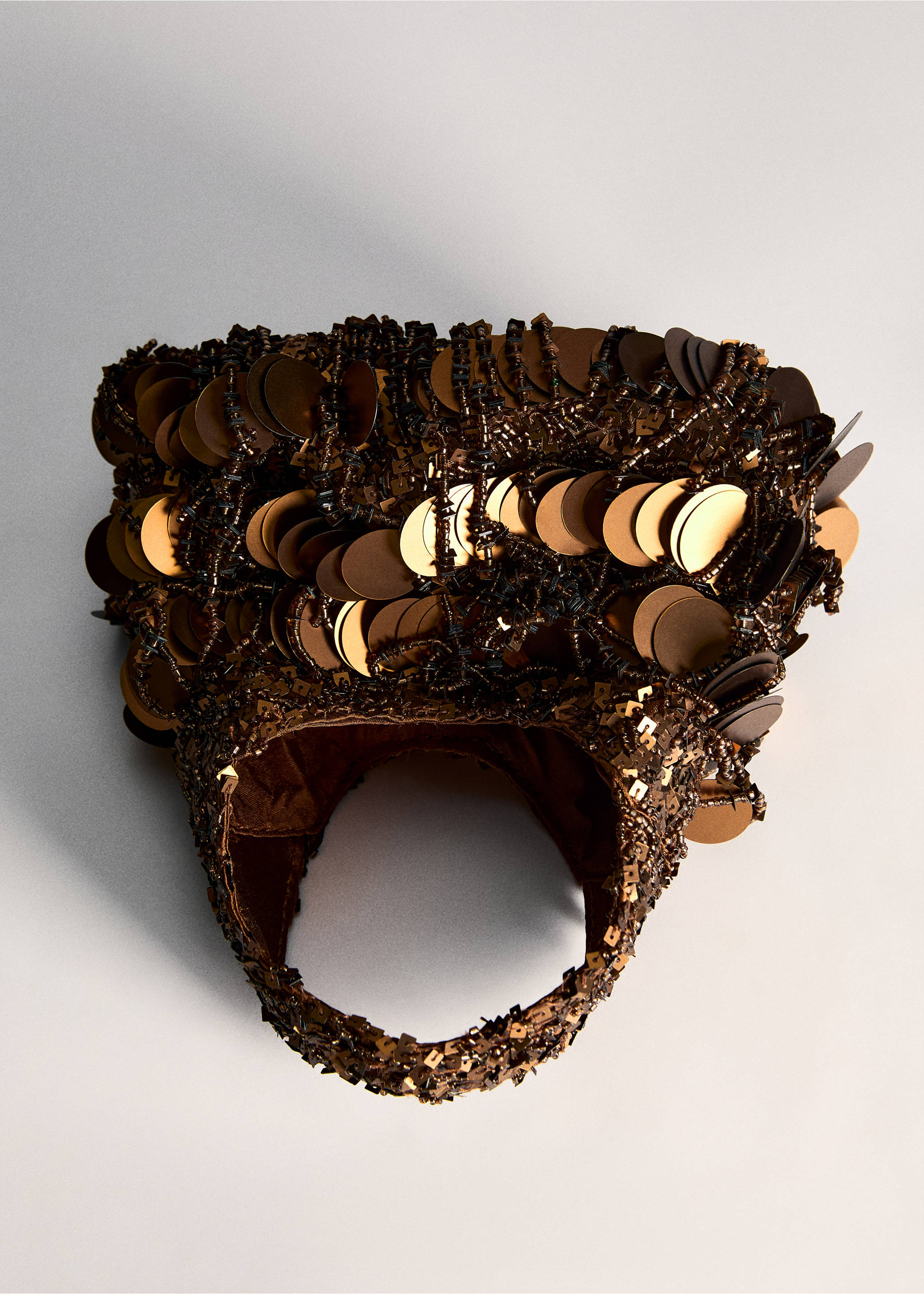 Perlenverzierte Handtasche - Detail des Artikels 5, Kupfer. Ref: 77050354-00.