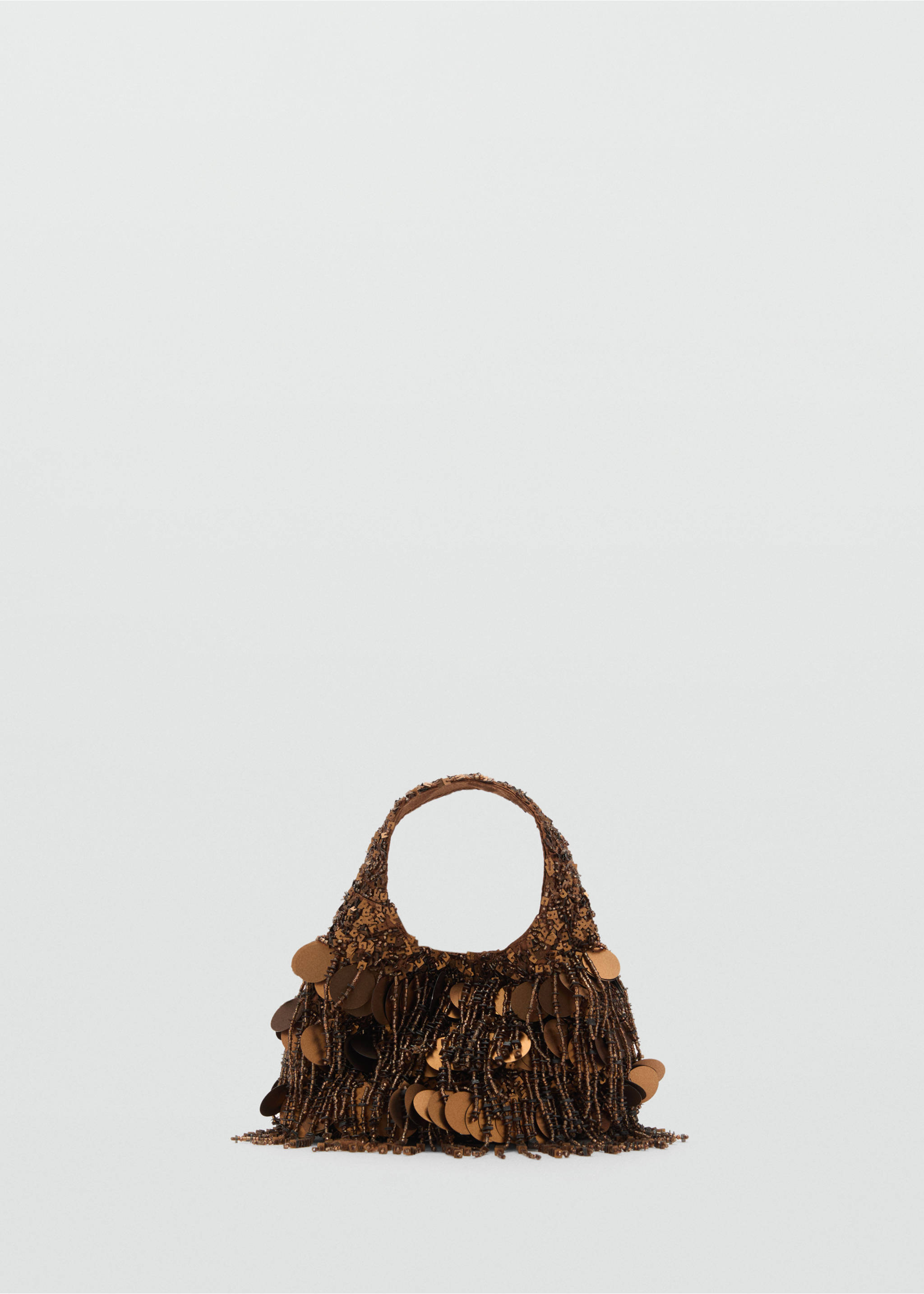 Perlenverzierte Handtasche - Artikel ohne Model, Kupfer. Ref: 77050354-00.